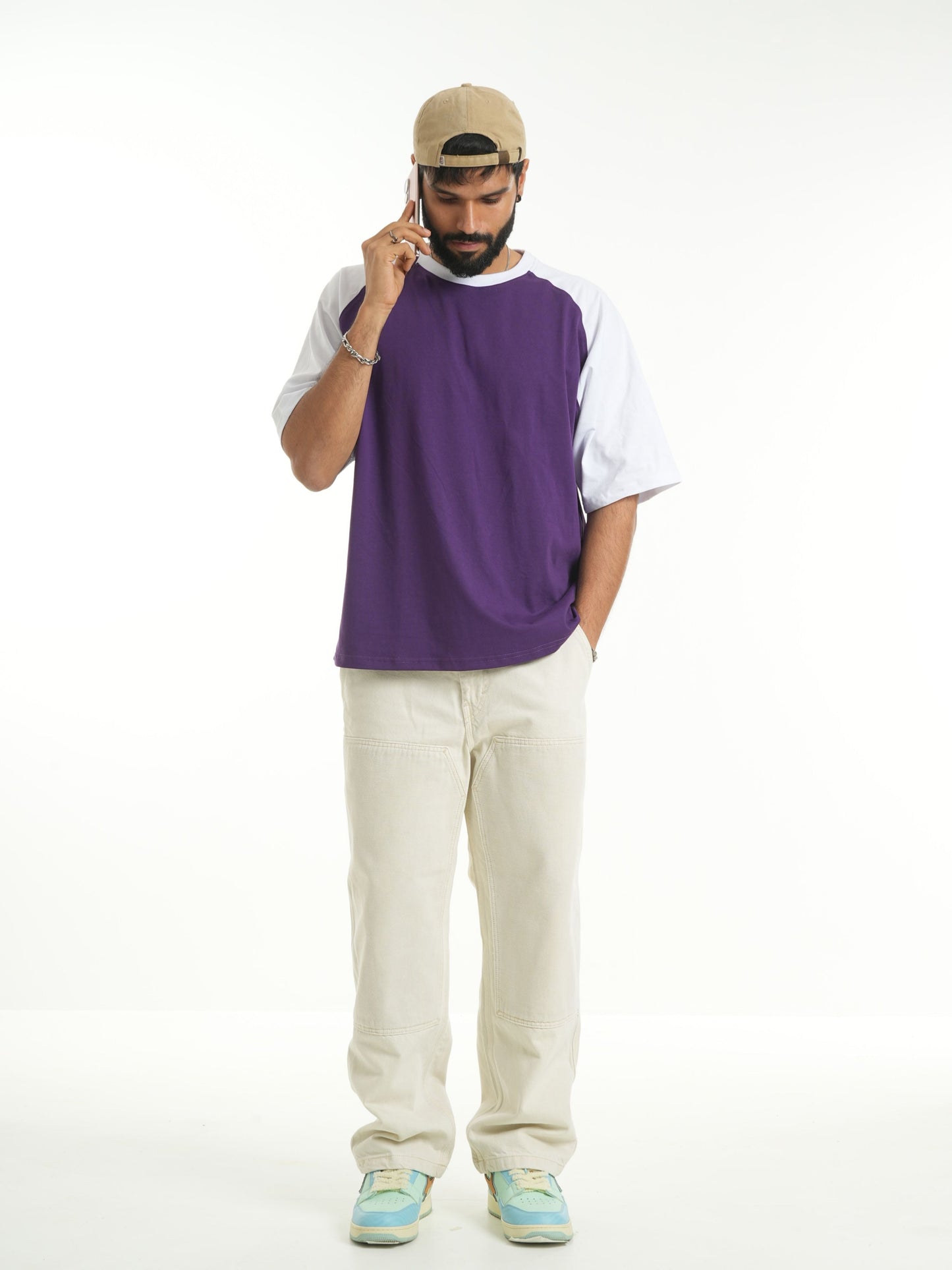 Half Sleeve Raglan Tee - Eggplant Purple