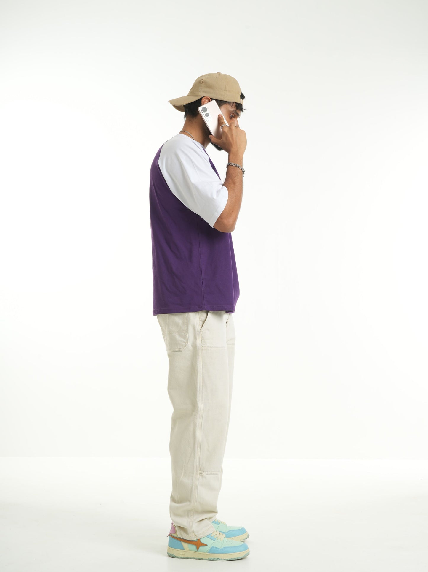 Half Sleeve Raglan Tee - Eggplant Purple