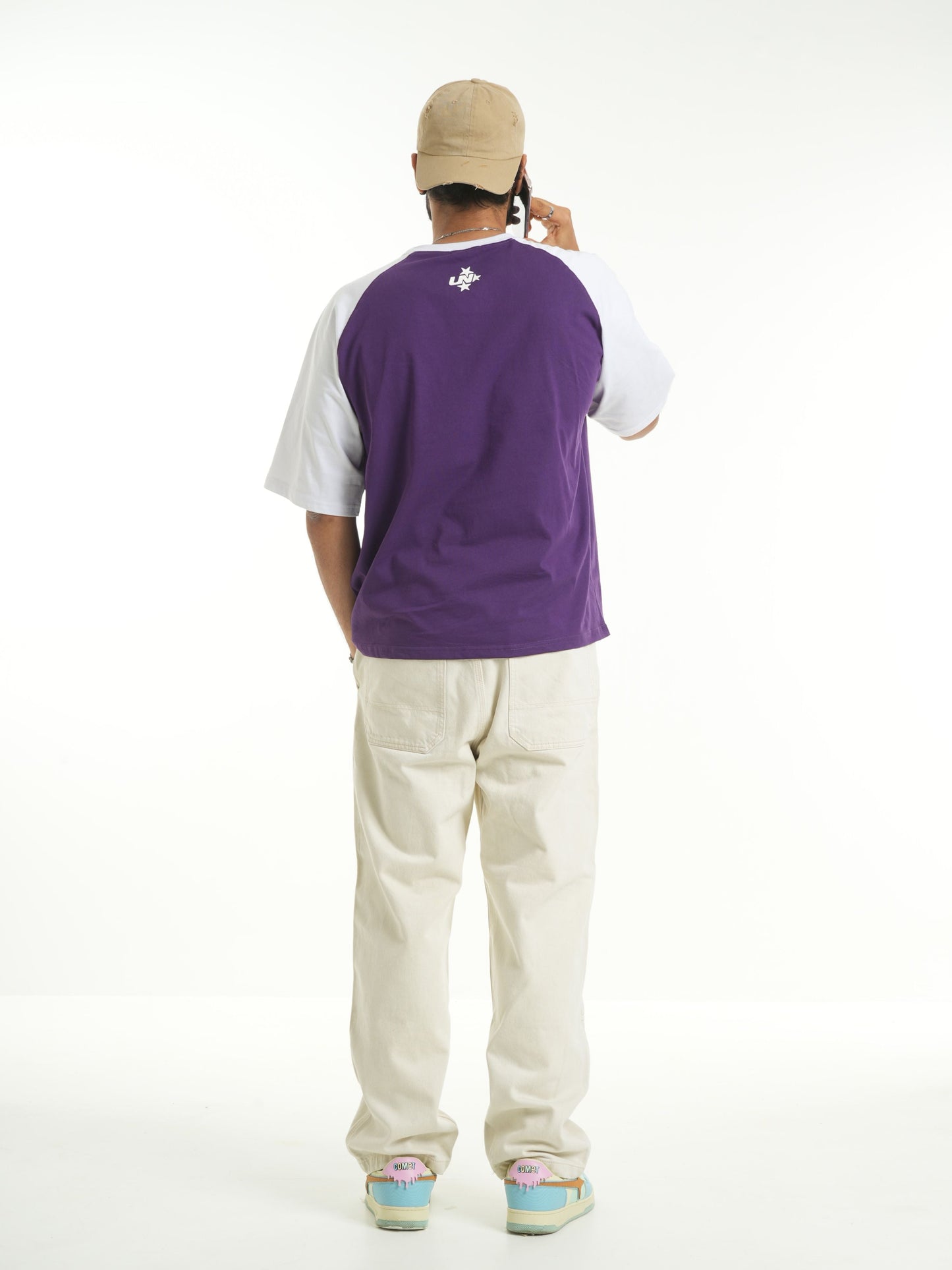 Half Sleeve Raglan Tee - Eggplant Purple