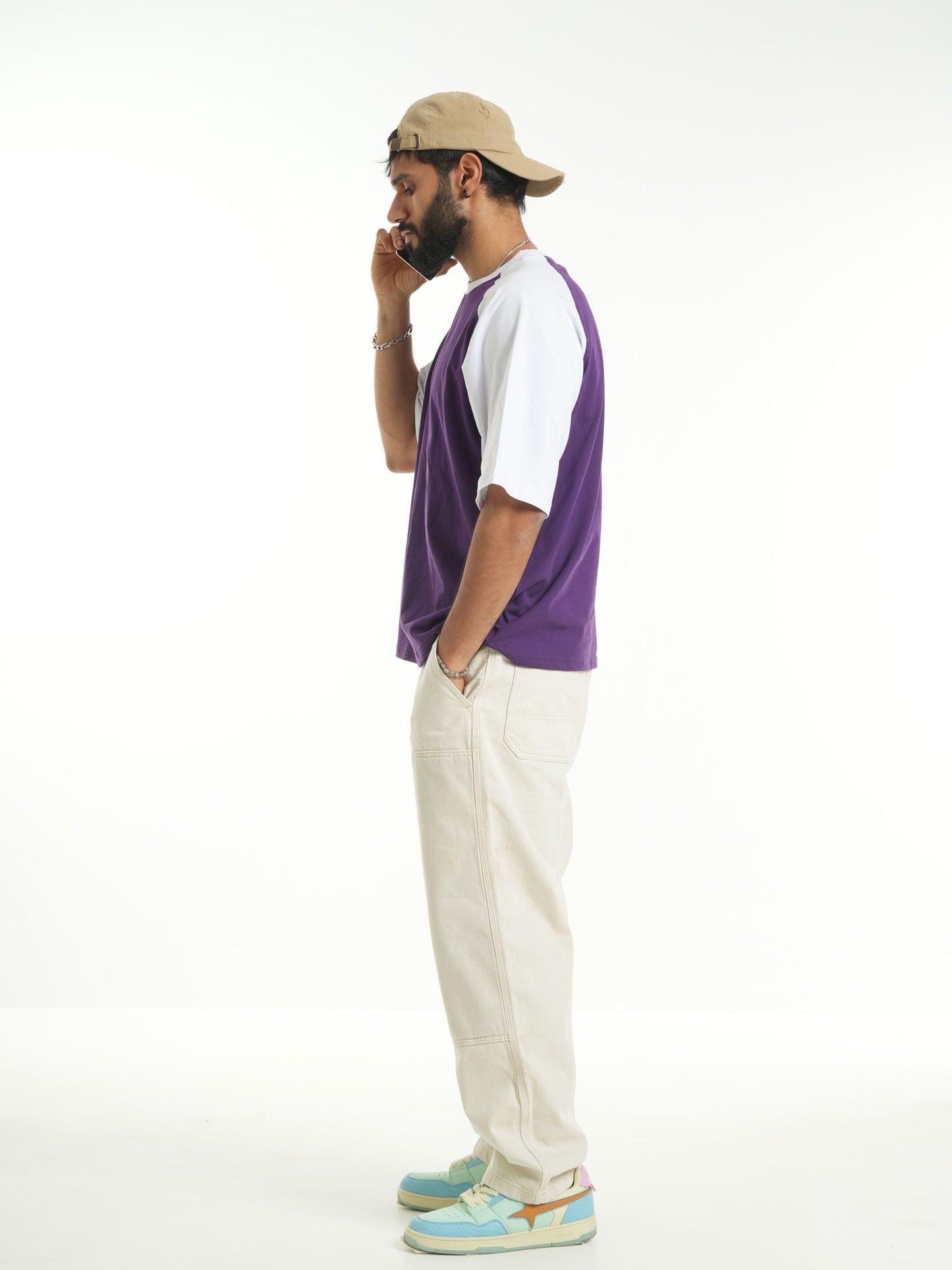 Half Sleeve Raglan Tee - Eggplant Purple