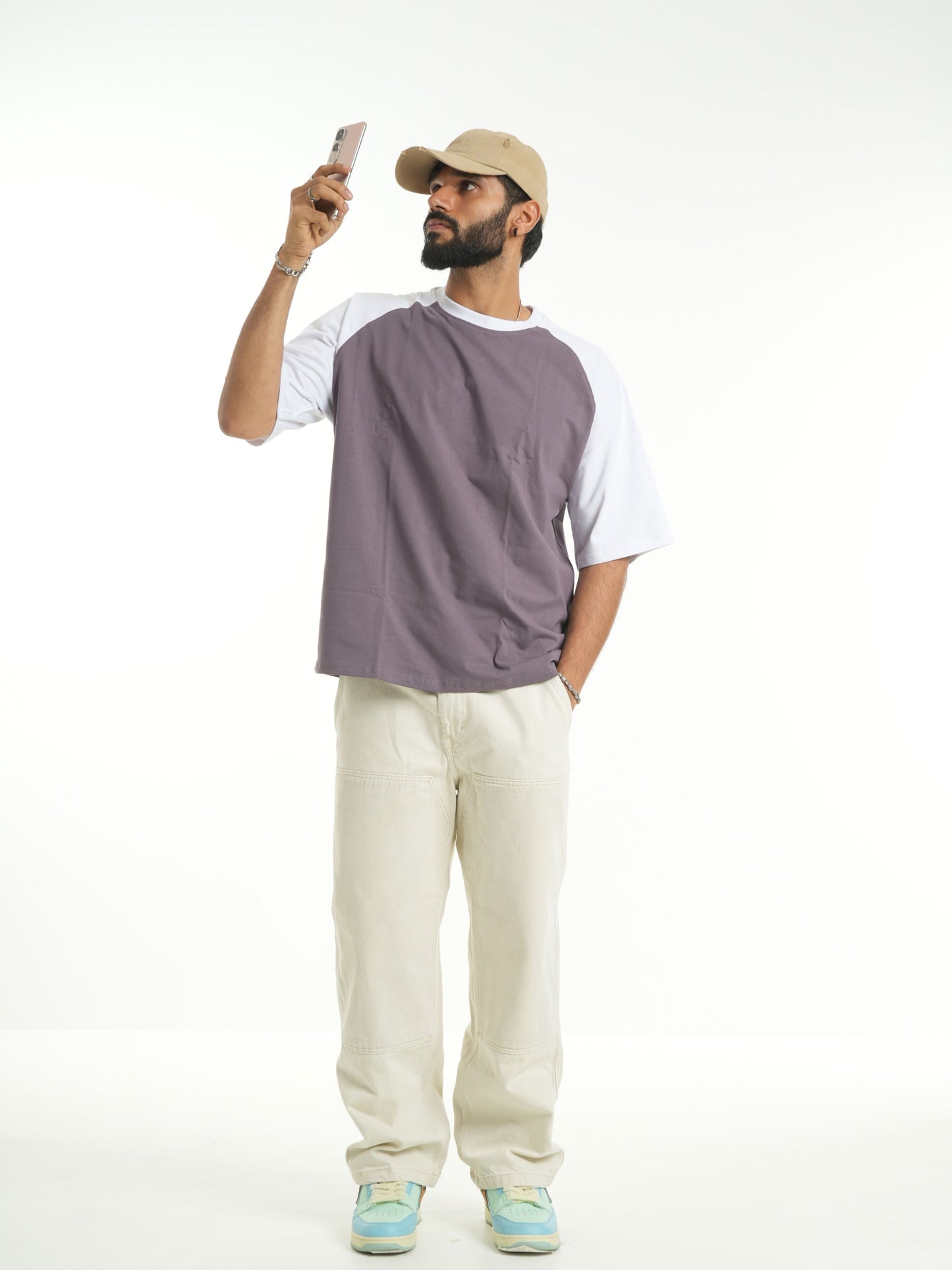 Half Sleeve Raglan Tee - Plum