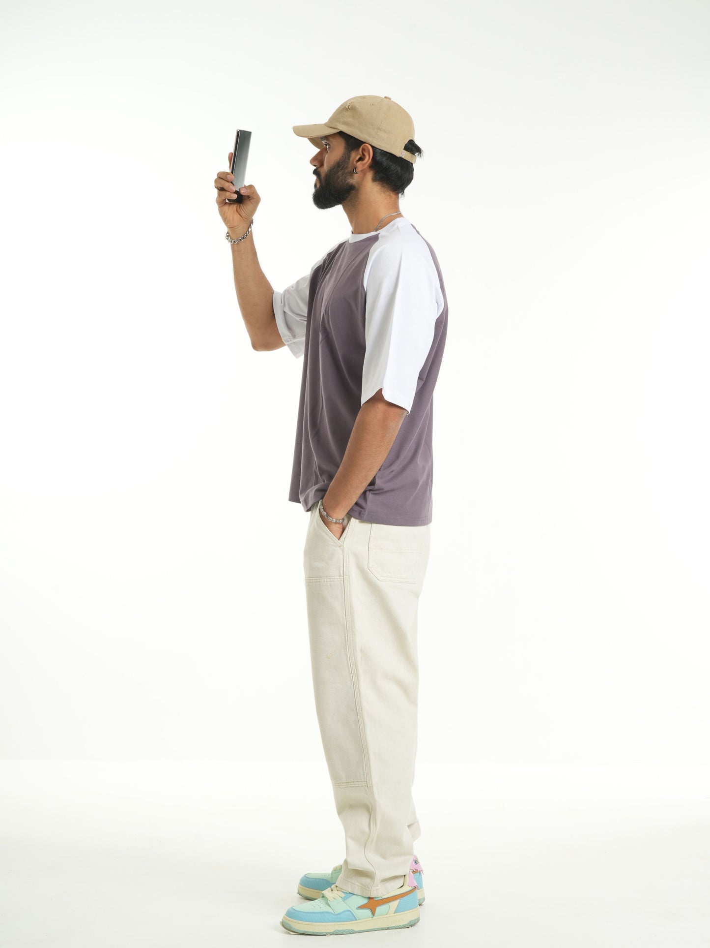 Half Sleeve Raglan Tee - Plum