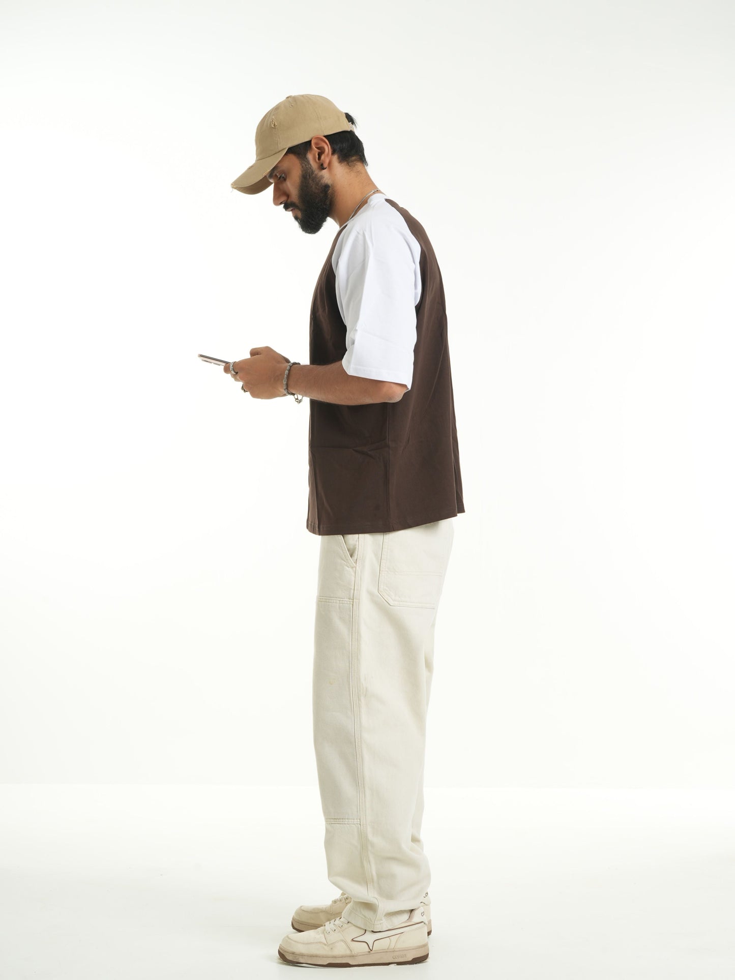 Half Sleeve Raglan Tee - Brown