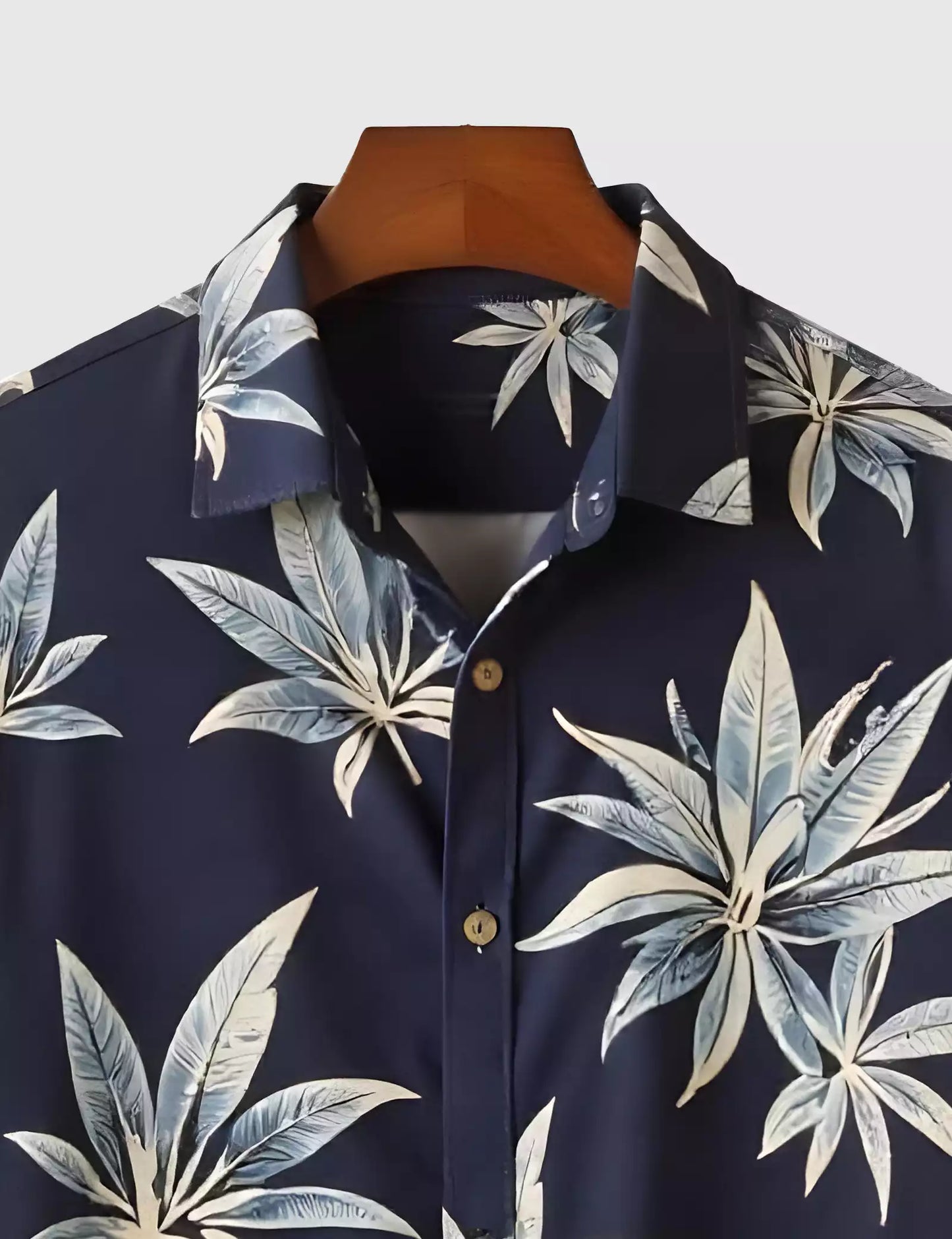 Navy Leaves Printed Men's Shirt Half Sleeves Exclusive Summer Edition - Prime Fitz