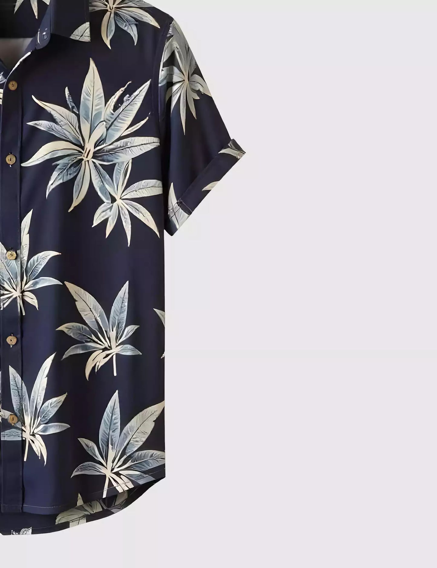 Navy Leaves Printed Men's Shirt Half Sleeves Exclusive Summer Edition - Prime Fitz