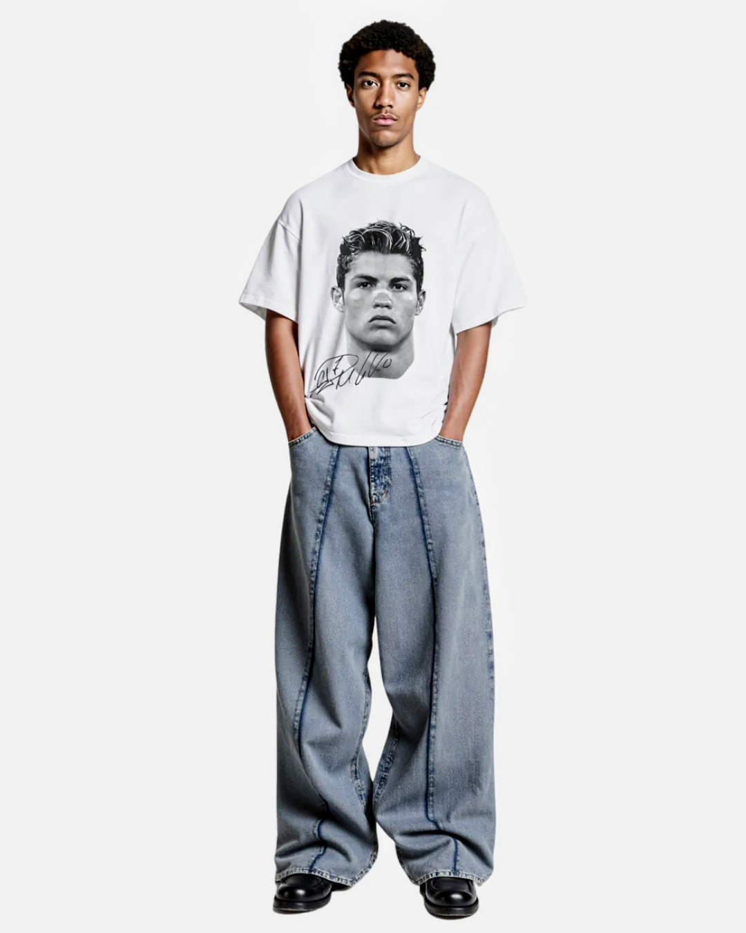 "CR7 Big Face" Oversized Boxy Tee - Prime Fitz