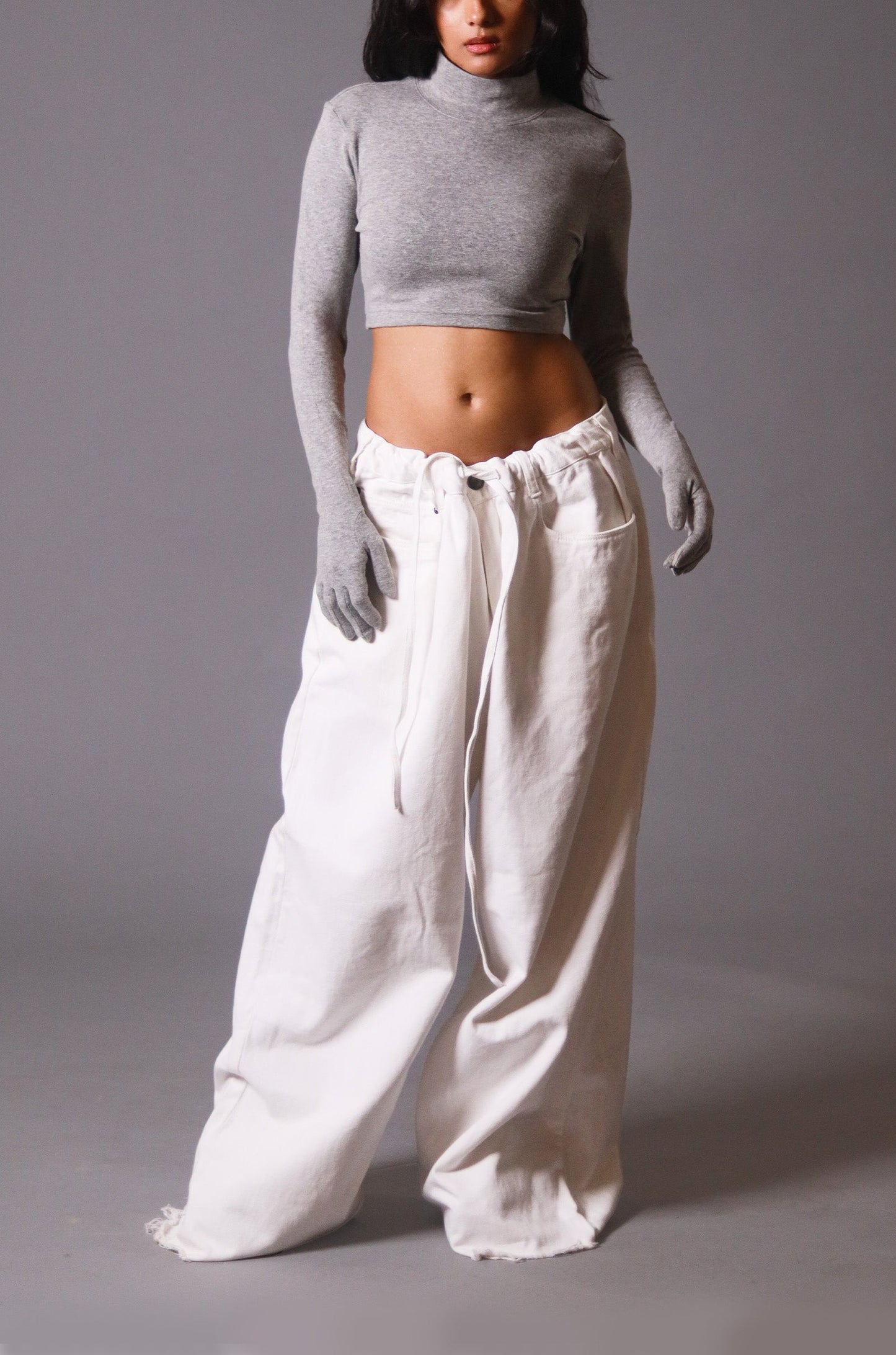 SuperHUEMN Second Skin Crop Top 2.0 (Melange Grey)
