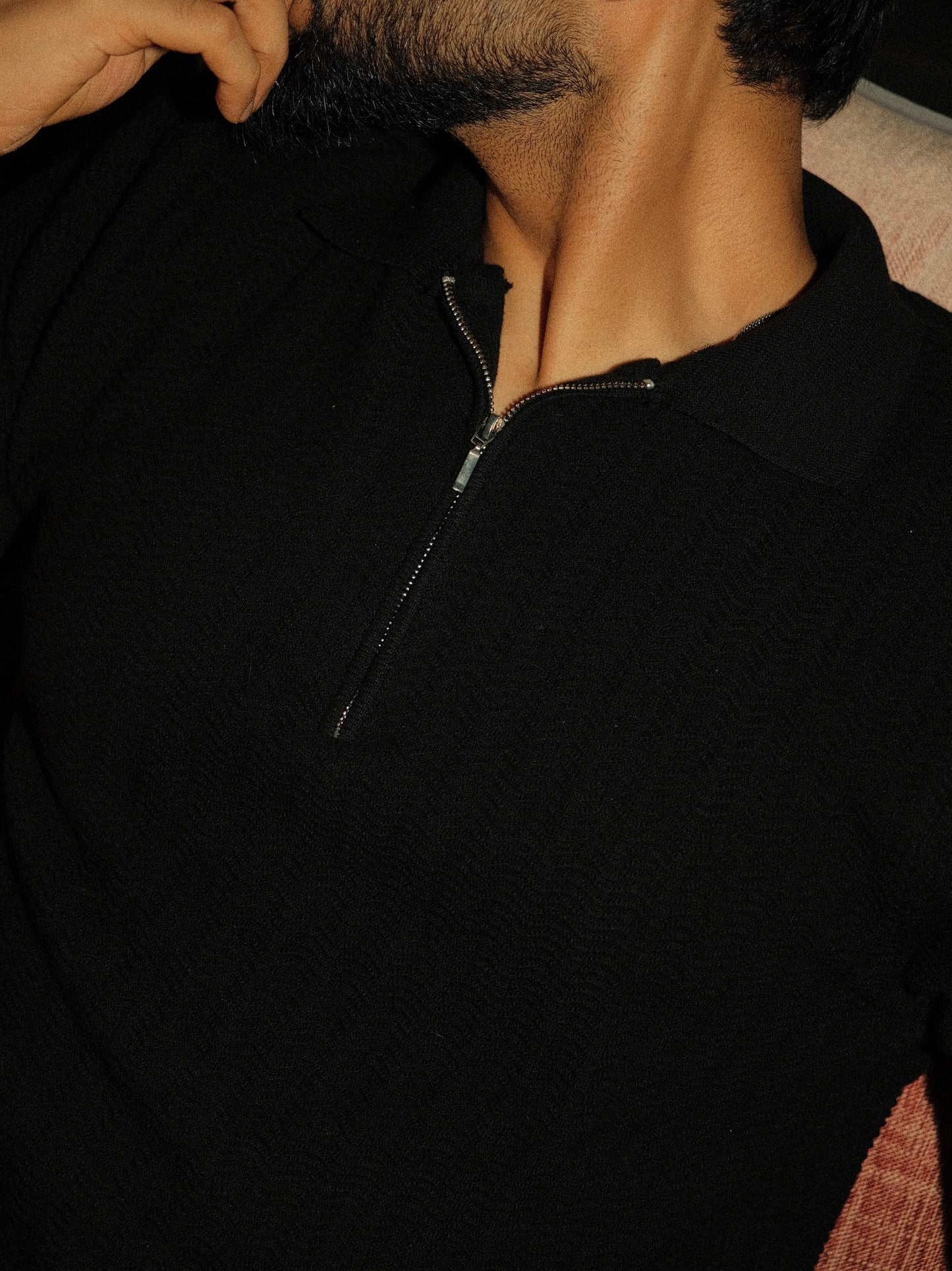 Old Money Wave Knit Polo - Black Money