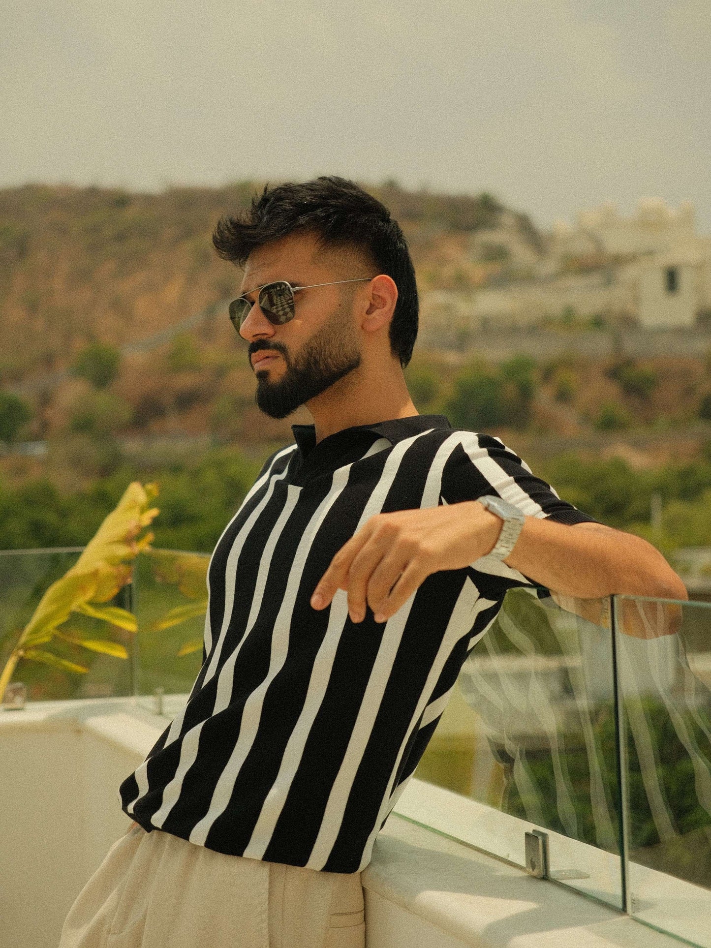 Old Money Stripe Polo - Contrast