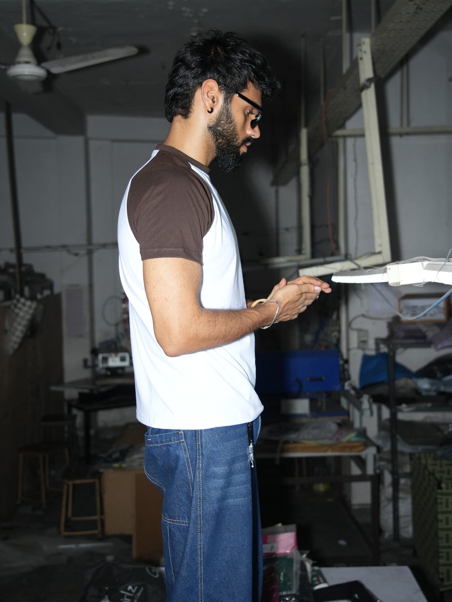 Reverse Raglan Slim Fit T-shirt - Expresso brown