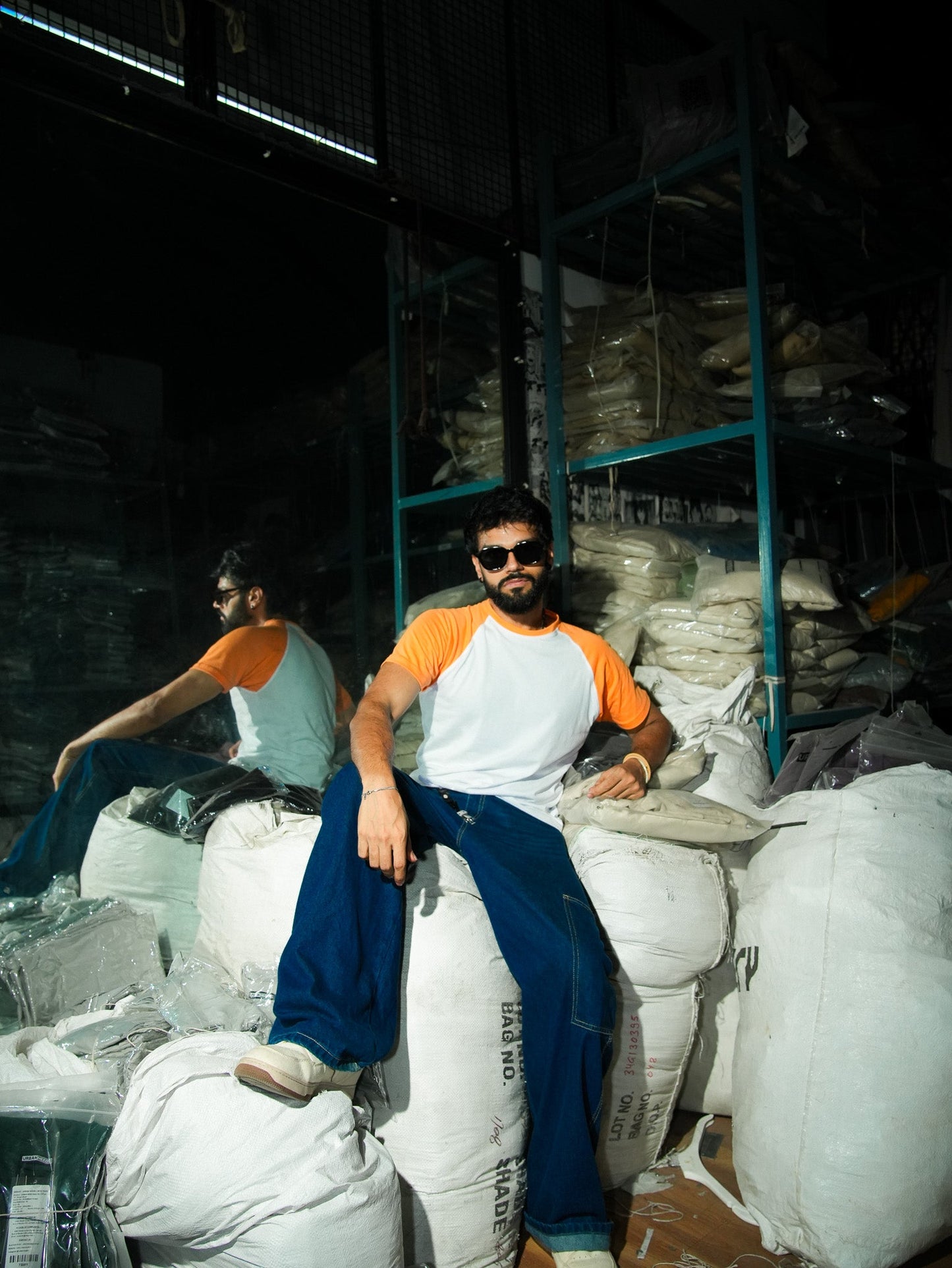 Reverse Raglan Slim Fit T-shirt - Orange