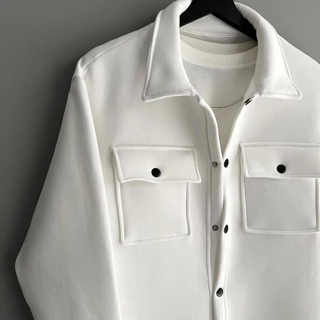 Men's White Turkey Shacket - Style Meets Warmth - Prime Fitz