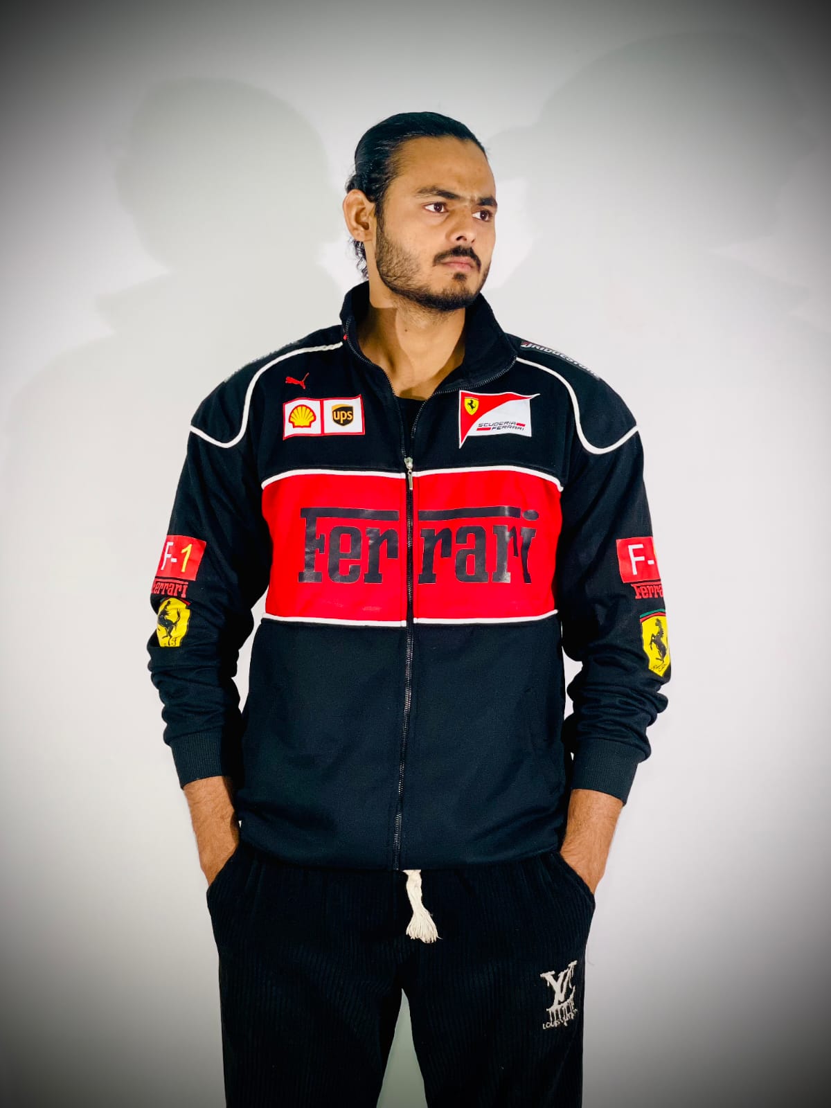 Racing Icon Black Ferrari F1 Vintage Jacket | For True Racers and Motorsport Enthusiasts - Prime Fitz