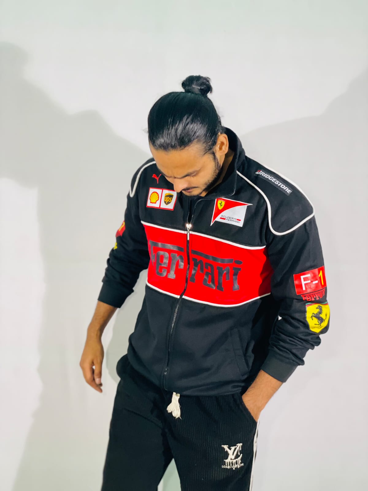 Racing Icon Black Ferrari F1 Vintage Jacket | For True Racers and Motorsport Enthusiasts - Prime Fitz