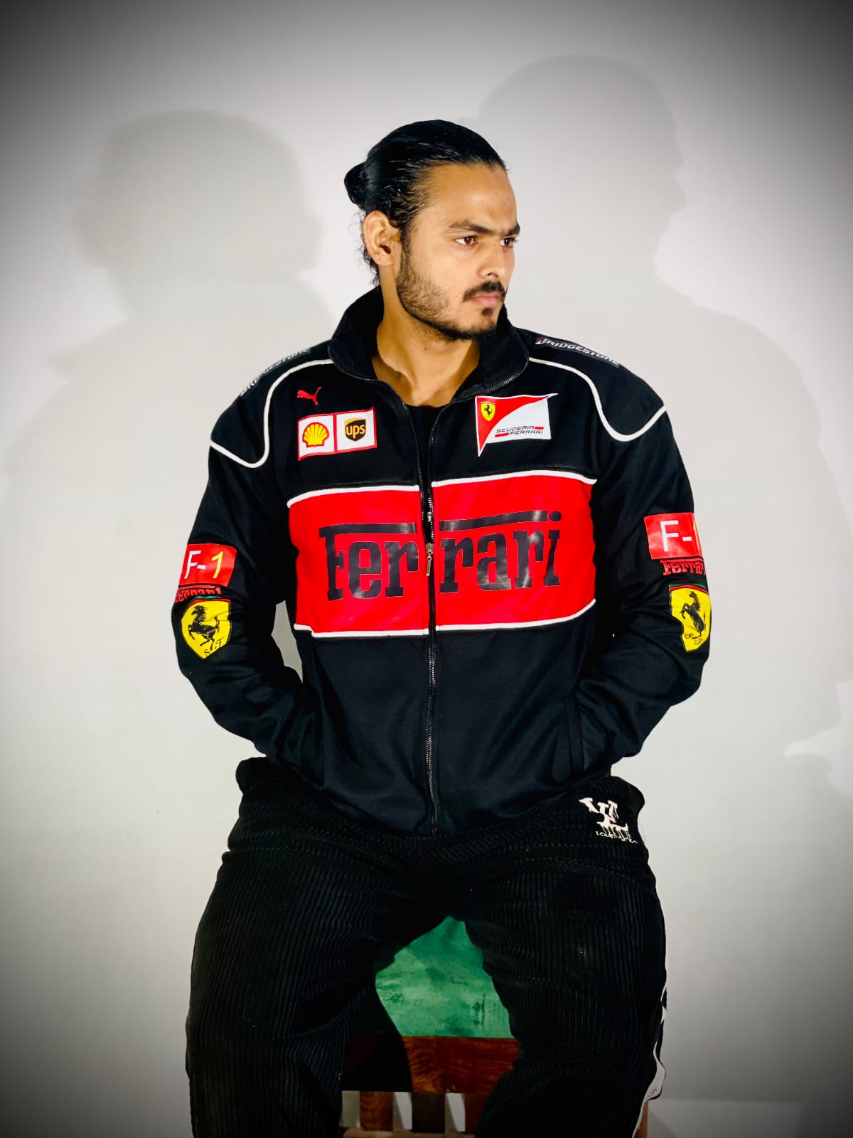 Racing Icon Black Ferrari F1 Vintage Jacket | For True Racers and Motorsport Enthusiasts - Prime Fitz