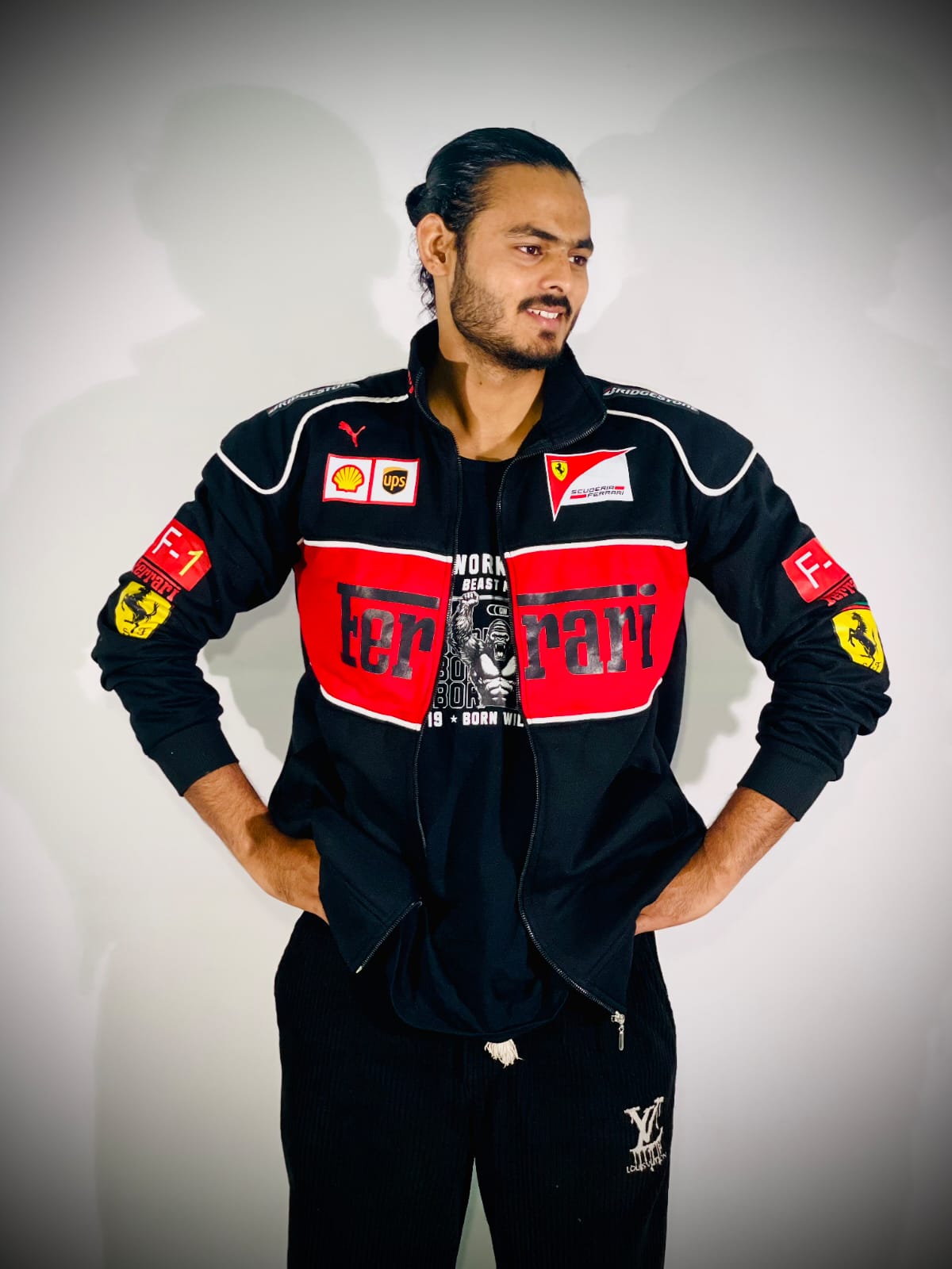 Racing Icon Black Ferrari F1 Vintage Jacket | For True Racers and Motorsport Enthusiasts - Prime Fitz
