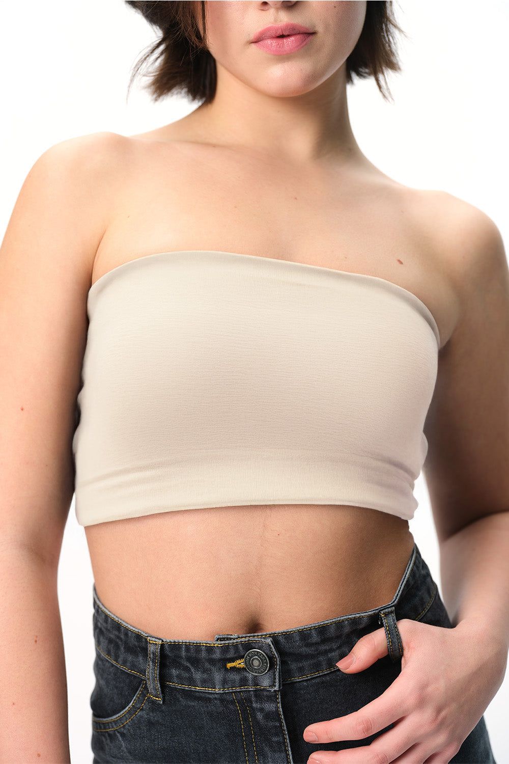 White Crop Tube Top