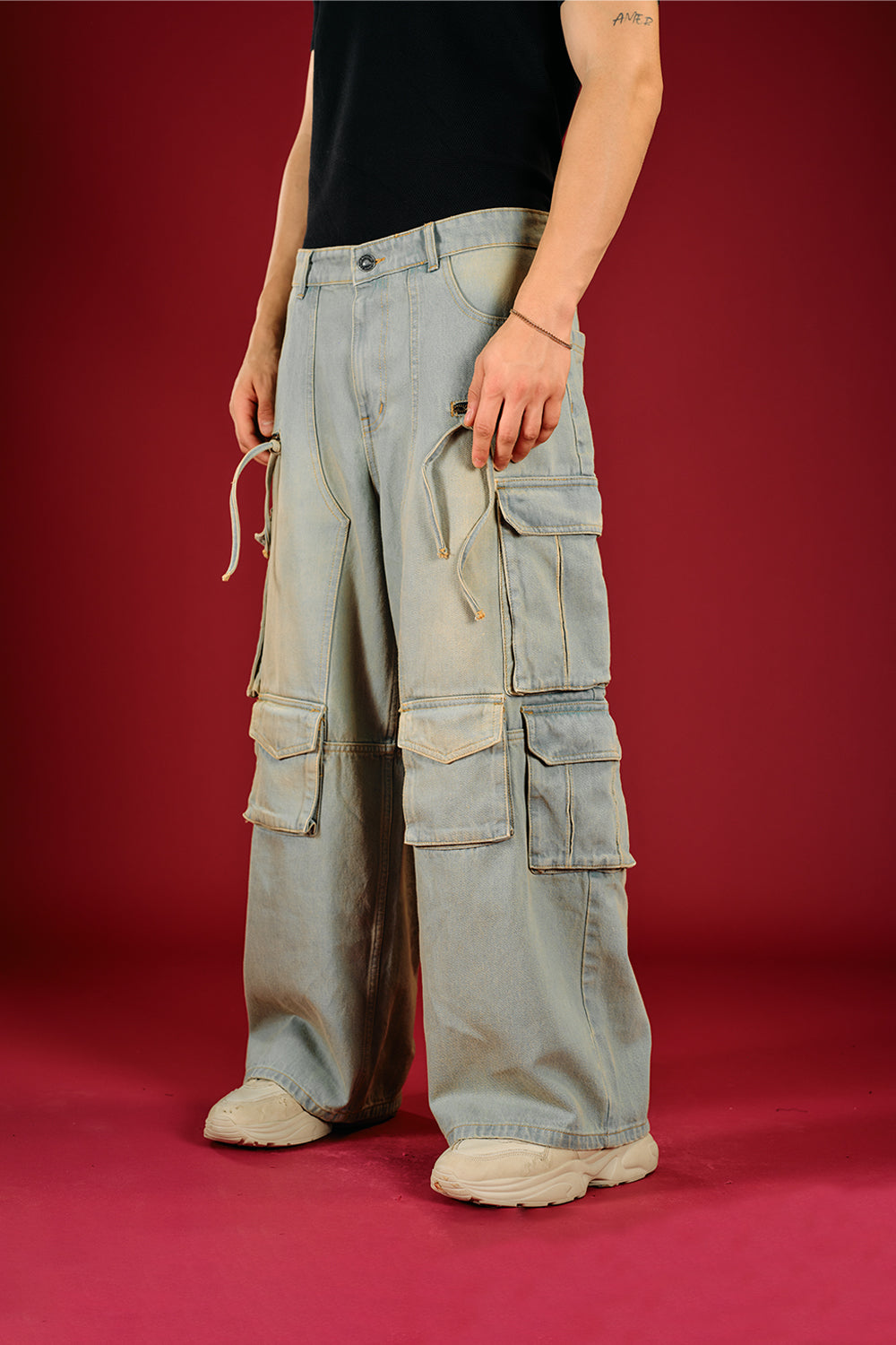 Yellowish Blue Denim Cargo