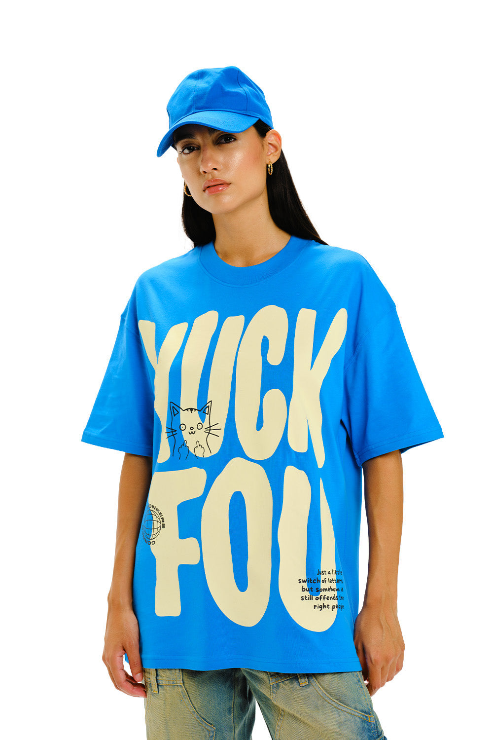 Yuck Fou Blue Oversized T-shirt
