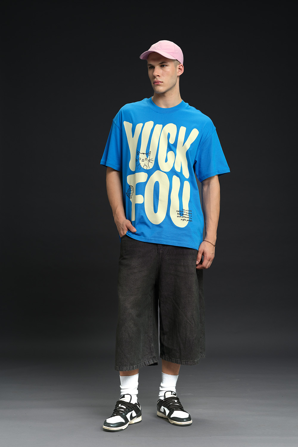 Yuck Fou Blue Oversized T-shirt