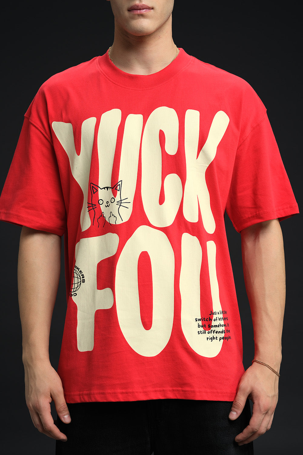 Yuck Fou Red Oversized T-shirt