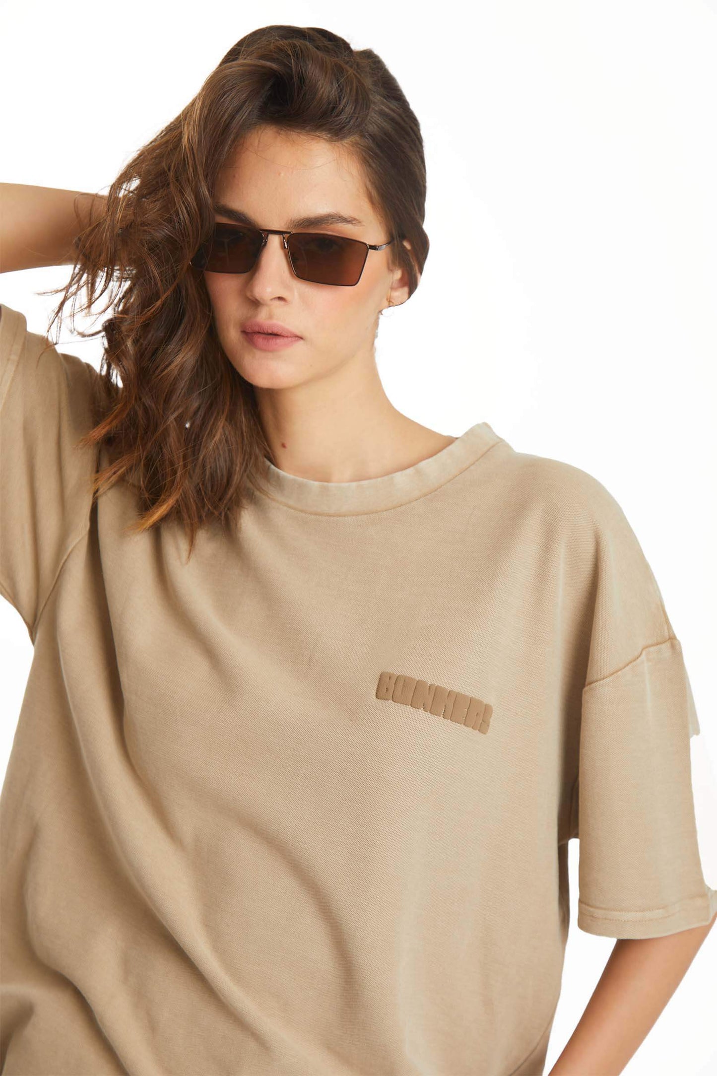 Beige Heavyweight Pique Oversized T-shirt