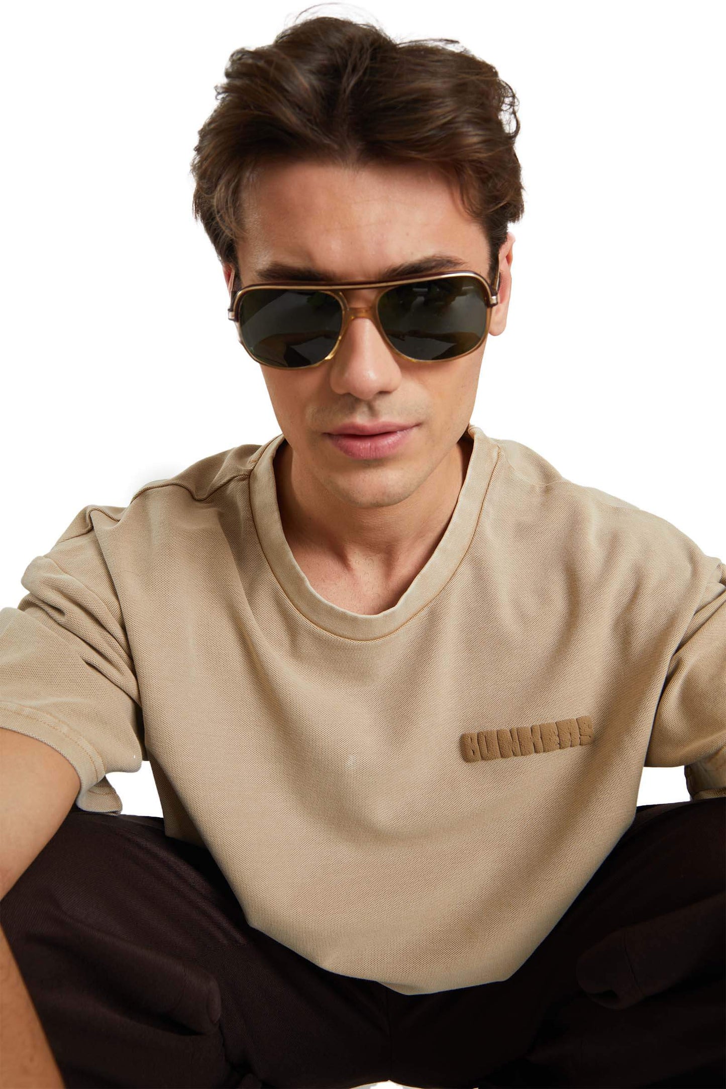 Beige Heavyweight Pique Oversized T-shirt