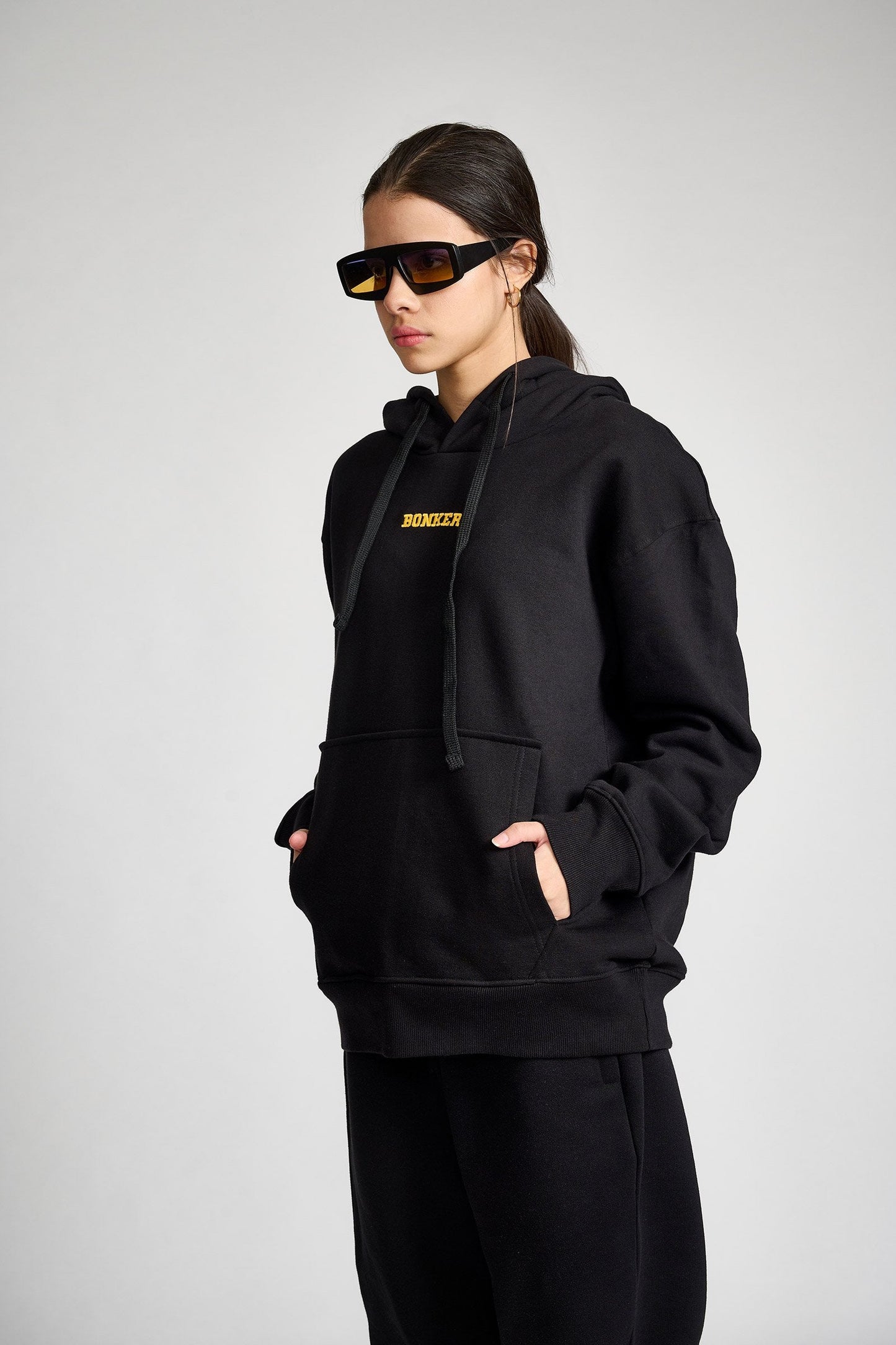 Black Signature Oversized Heavyweight Hoodie (Fleece) - Prime Fitz