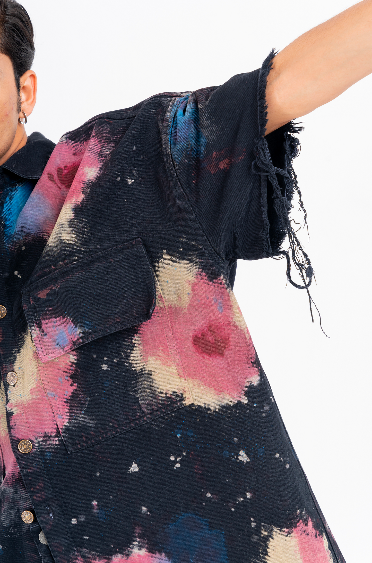 Huemn Blood Washed Shacket (Black)