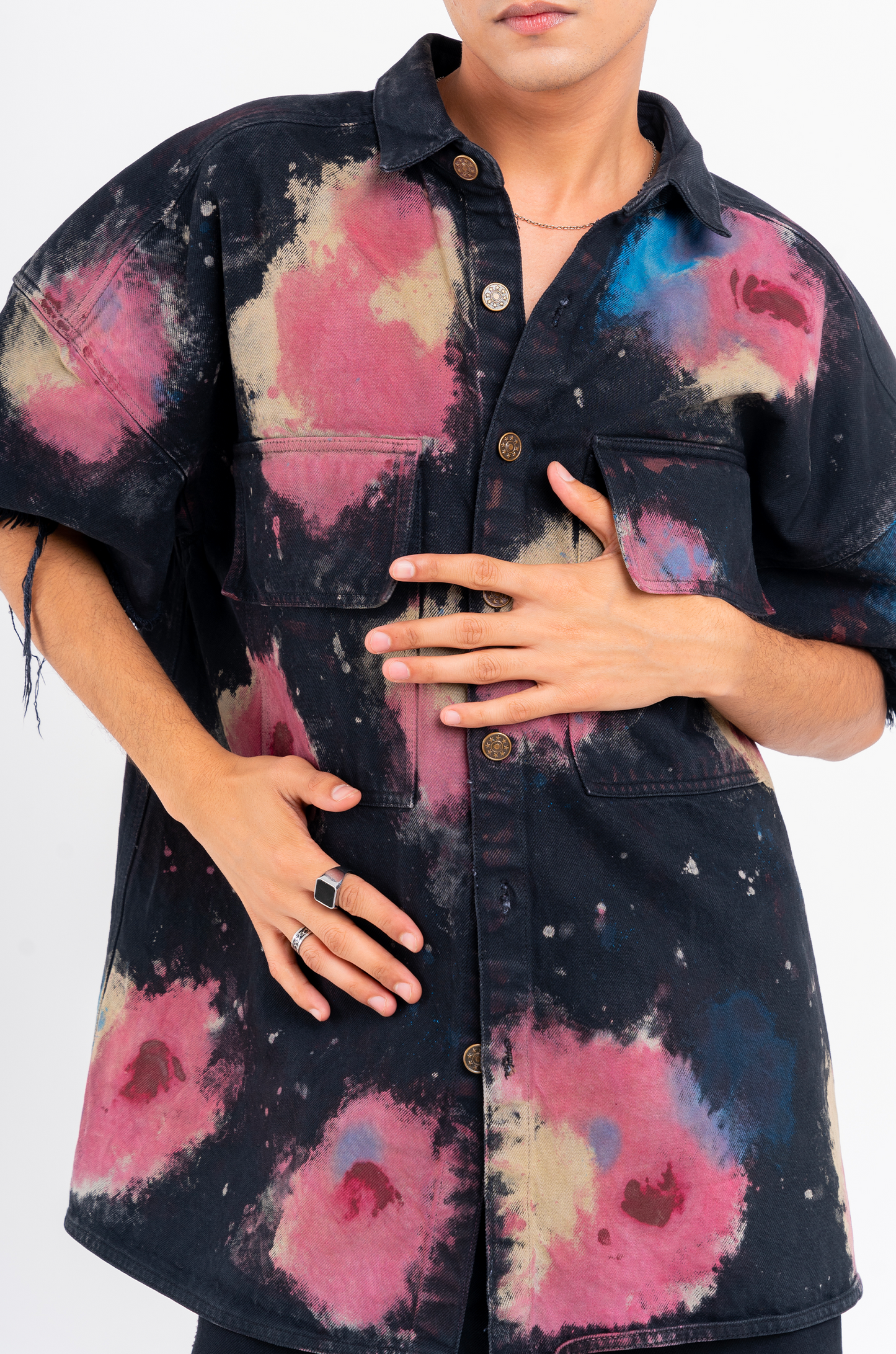 Huemn Blood Washed Shacket (Black)