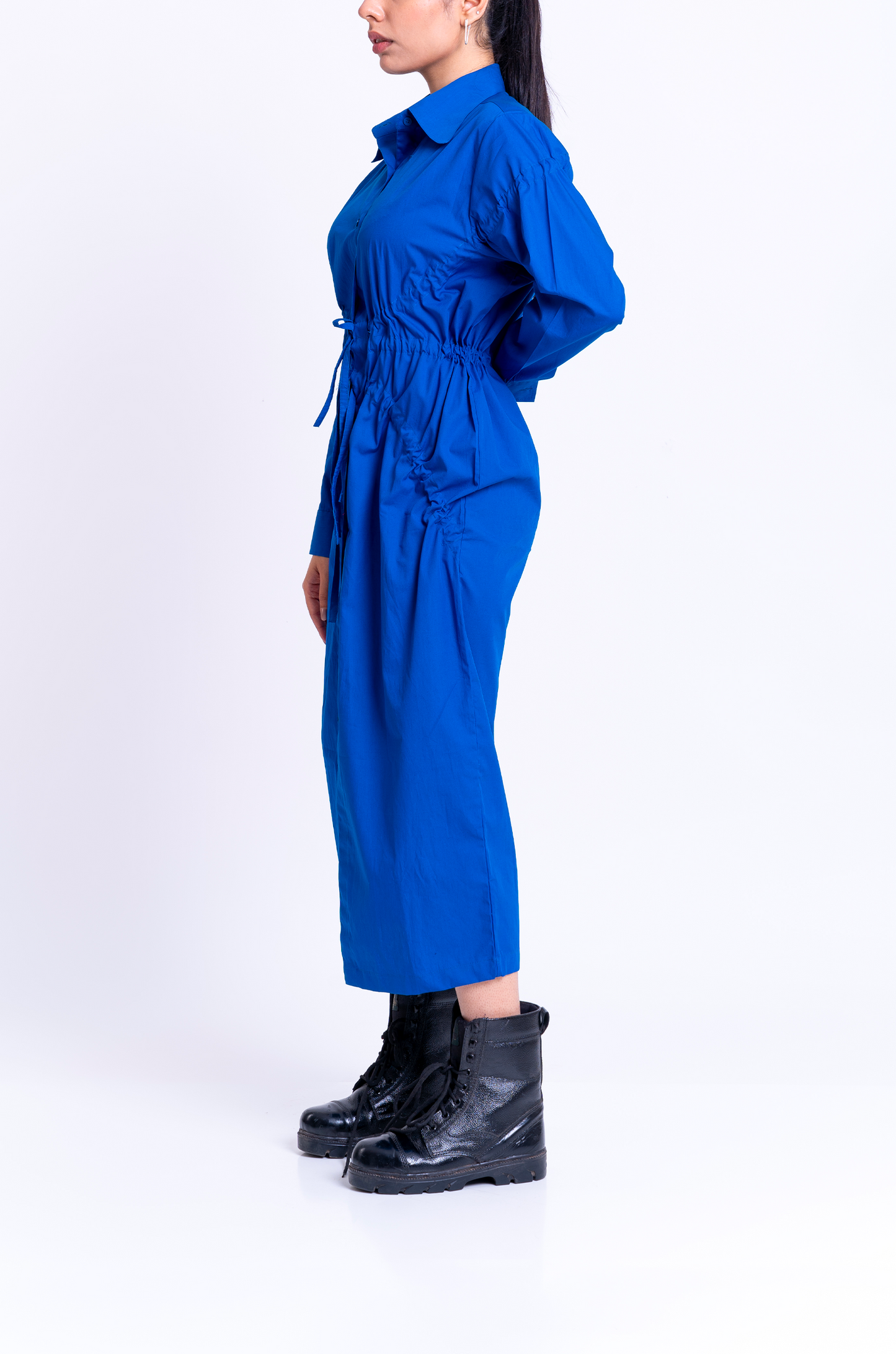 Drawstring Dress (Blue)