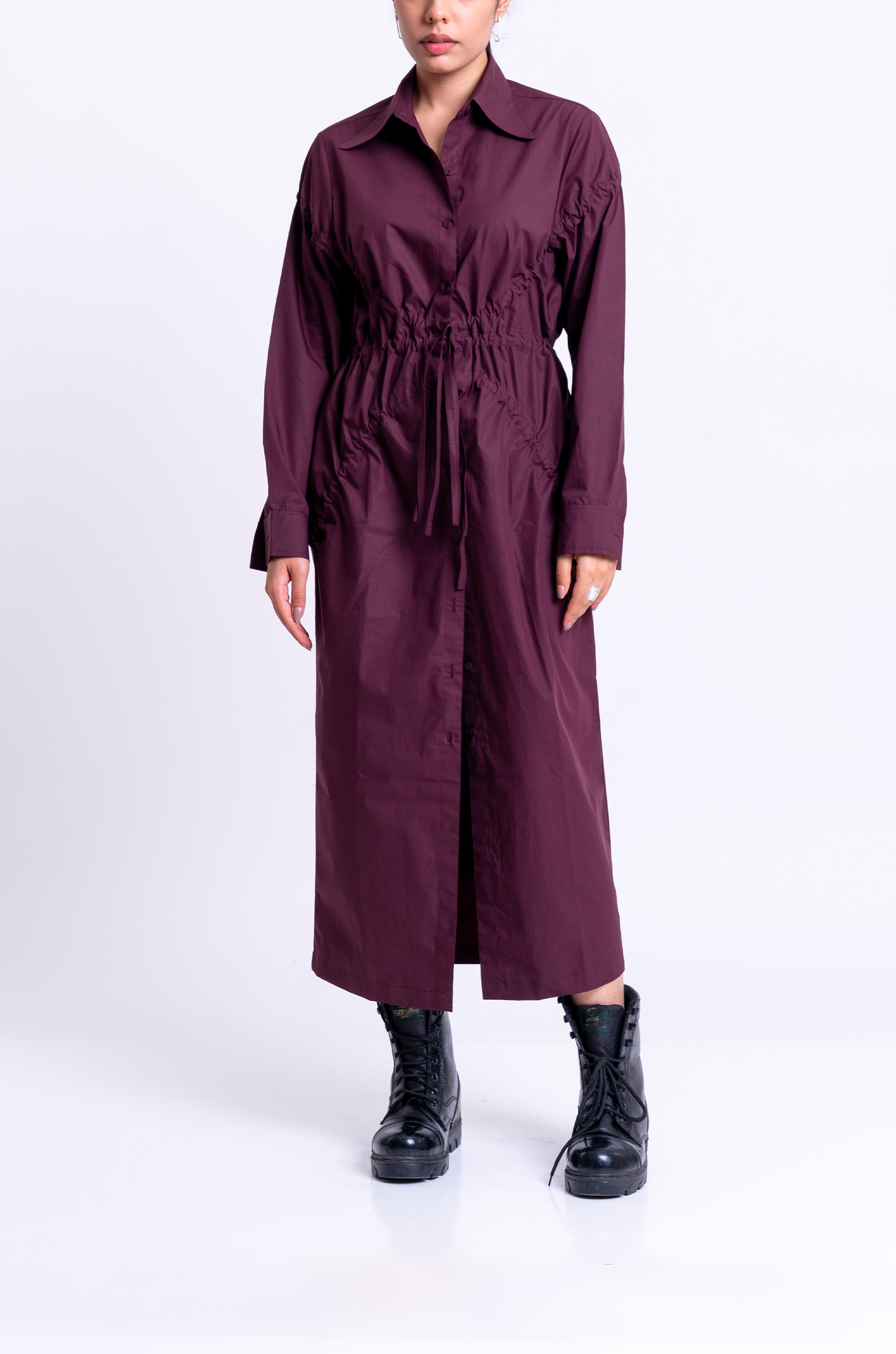 Drawstring Dress (Chocolate Brown)