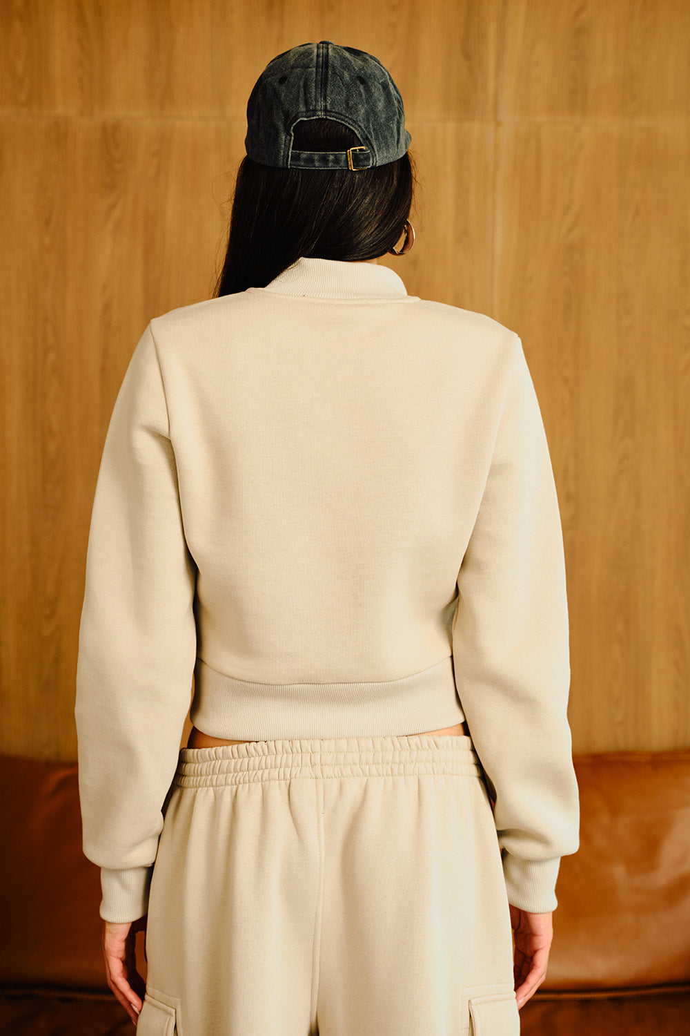 Cloudy Crop Zipper Jacket