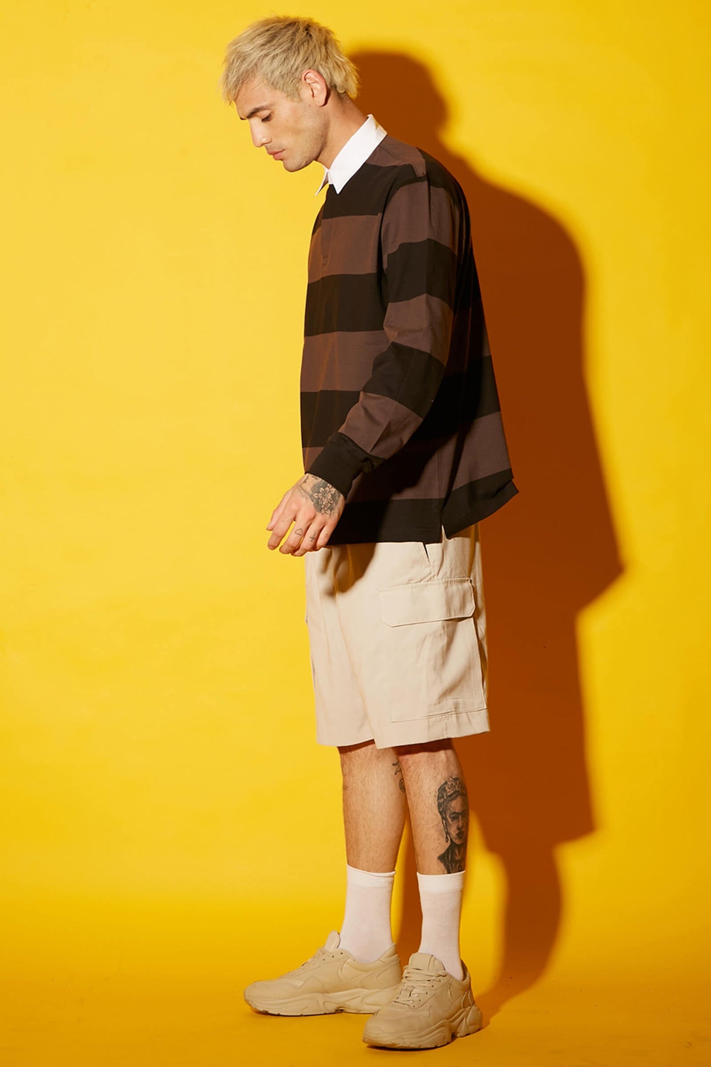 Coco Striped Collared Full Sleeves T-shirt