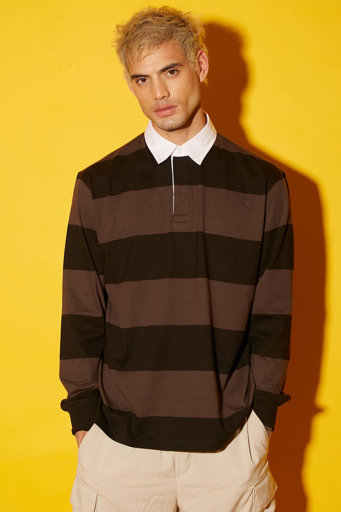 Coco Striped Collared Full Sleeves T-shirt