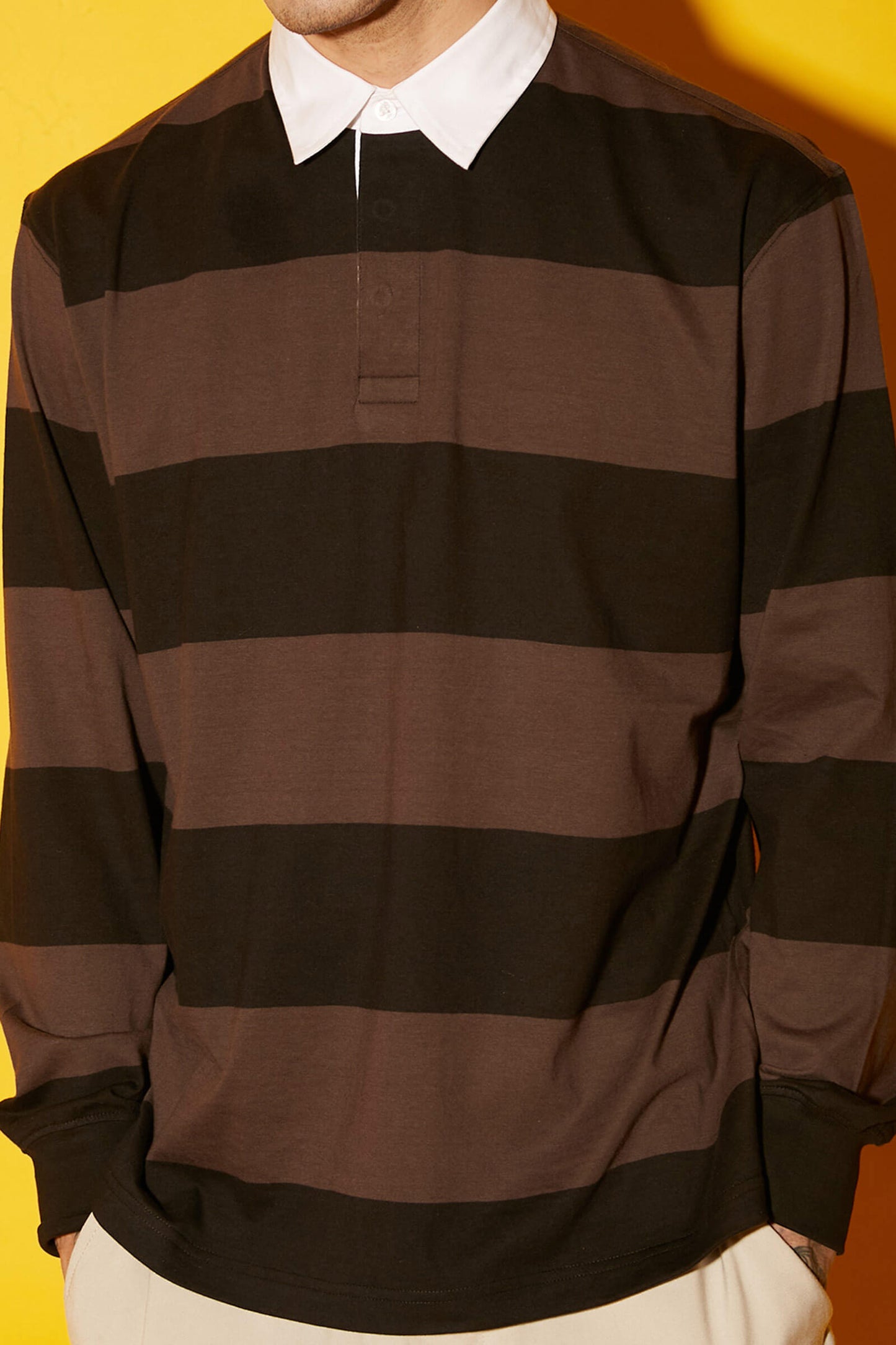 Coco Striped Collared Full Sleeves T-shirt