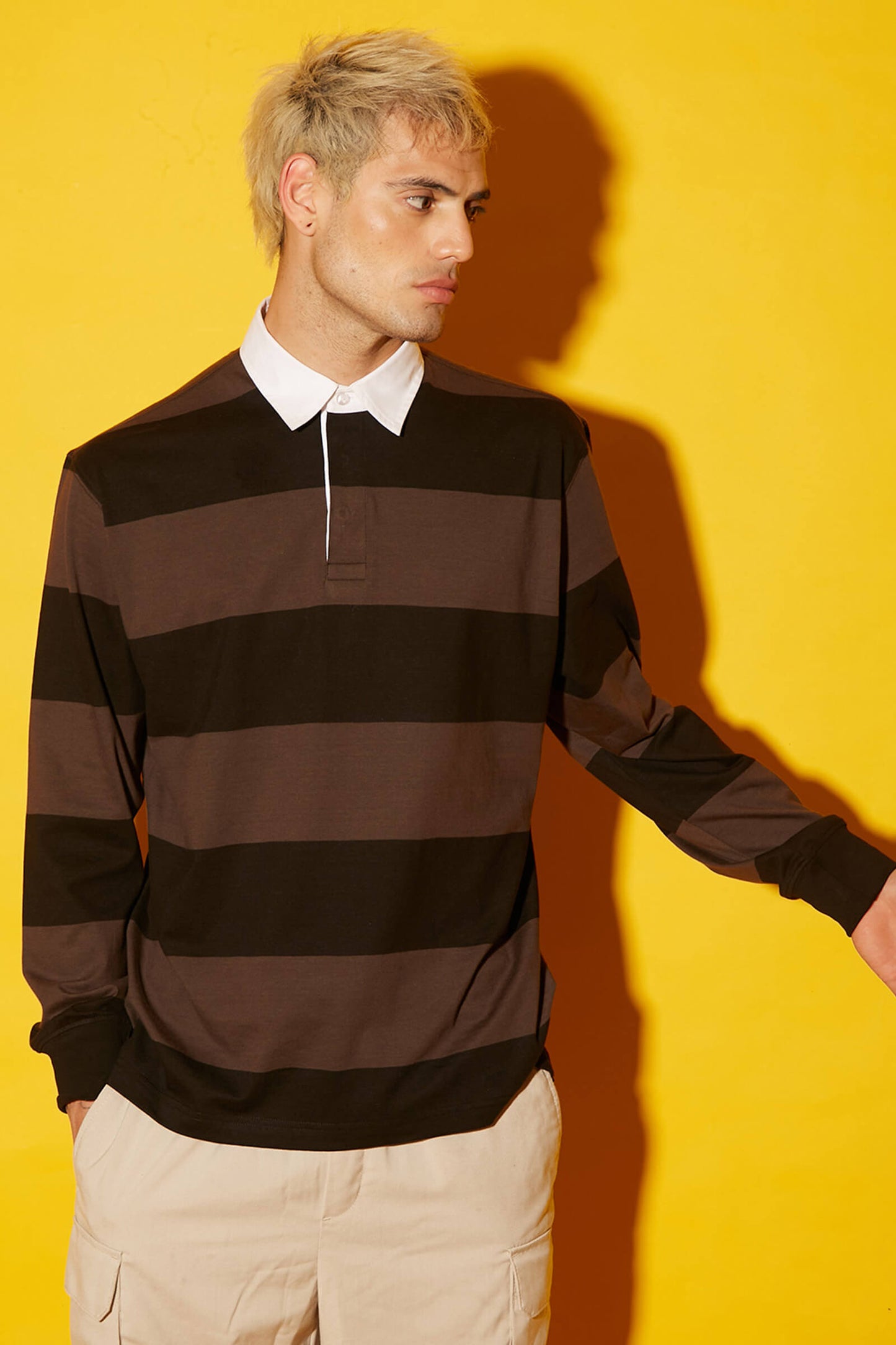 Coco Striped Collared Full Sleeves T-shirt