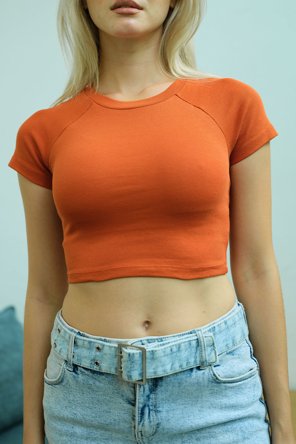 Crimson Ribbed Heavyweight Baby Tee