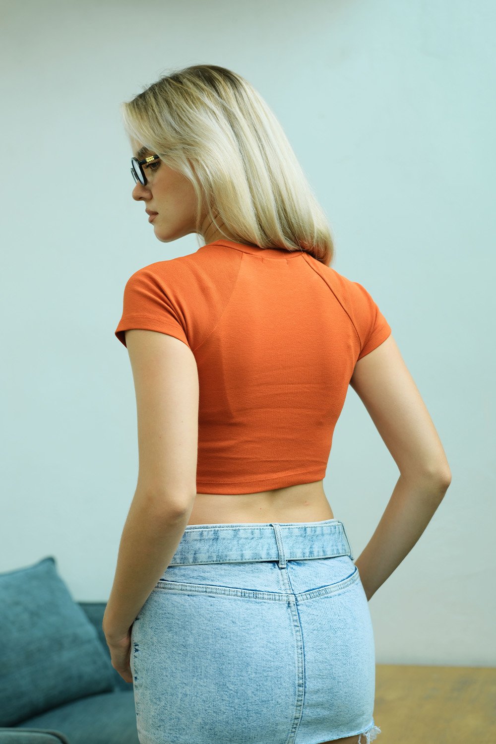 Crimson Ribbed Heavyweight Baby Tee