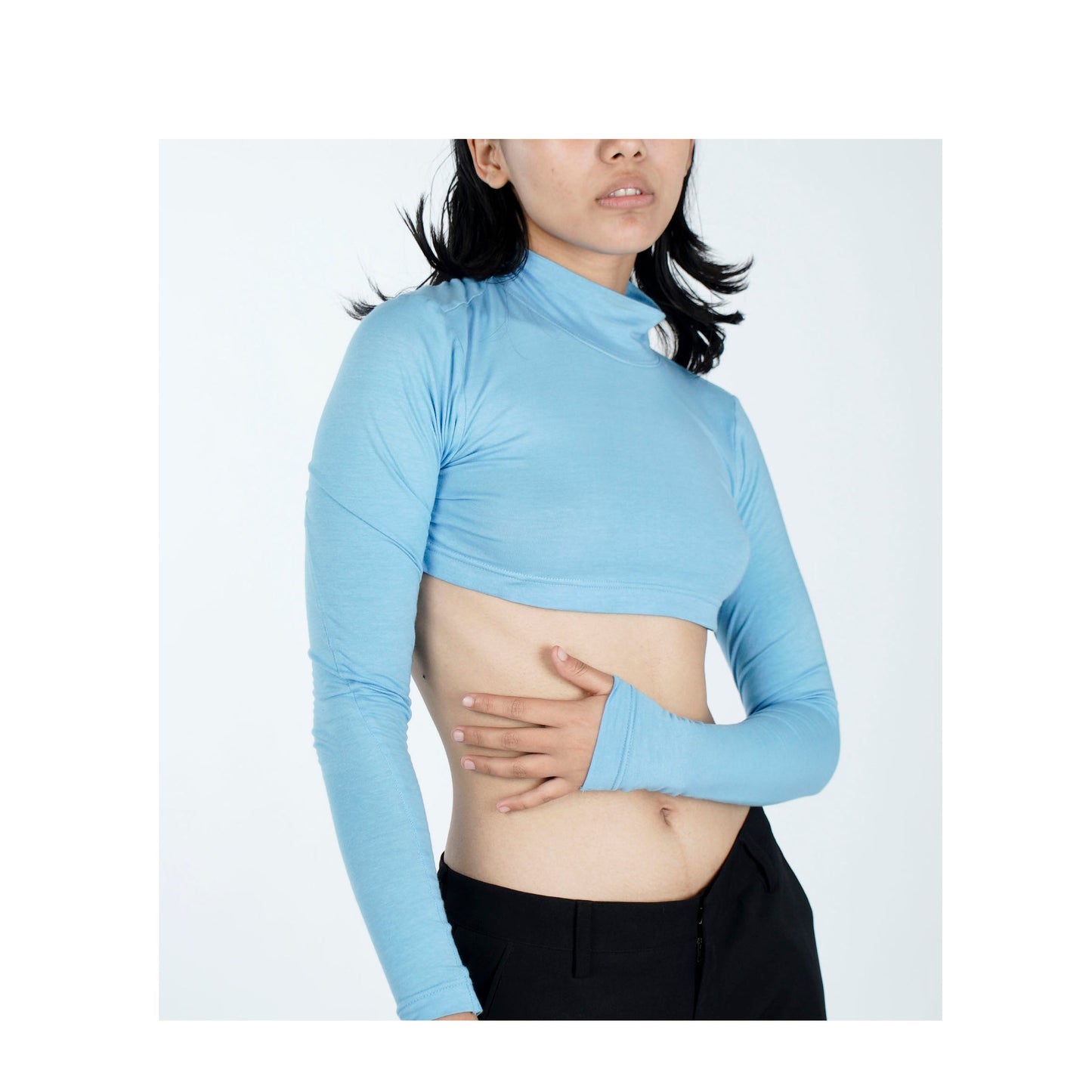 Second Skin Crop Top (Powder Blue)