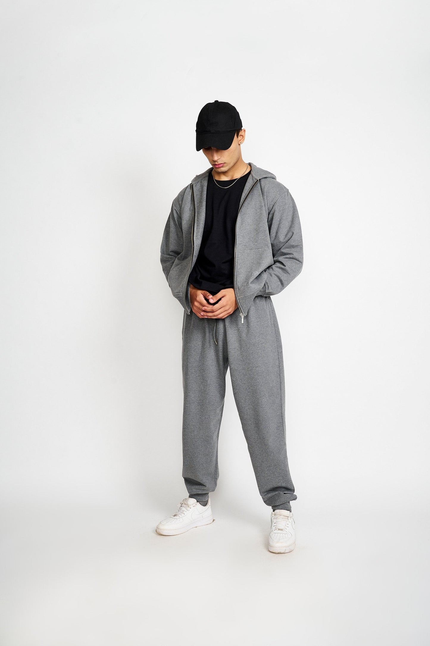 Dark Grey Melange Zipper