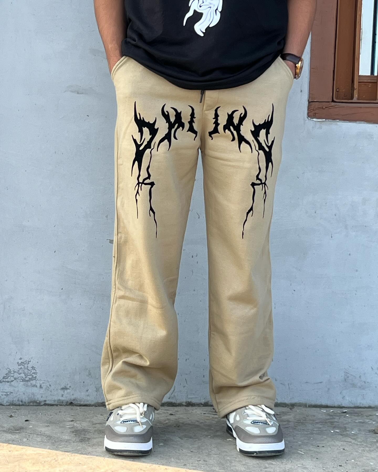Y2K Khaki Low Rise Baggy Pants | Vintage Grunge Style for Men - Prime Fitz