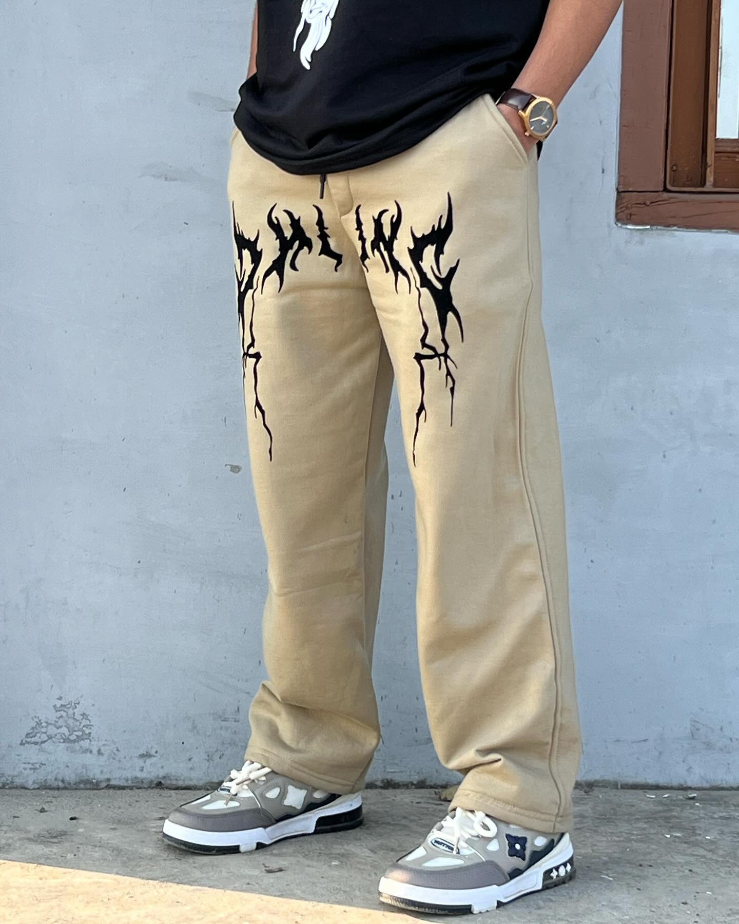 Y2K Khaki Low Rise Baggy Pants | Vintage Grunge Style for Men - Prime Fitz