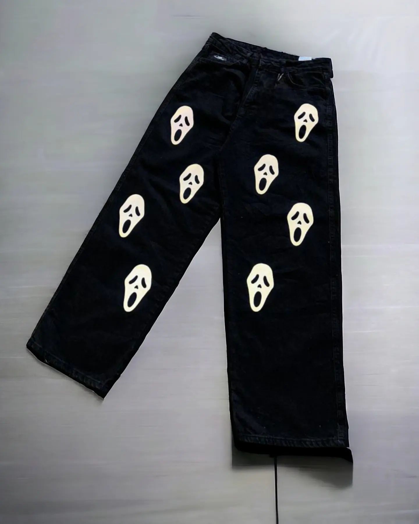 Skull Printed Baggy Jeans | Edgy Streetwear Aesthetic - Prime Fitz
