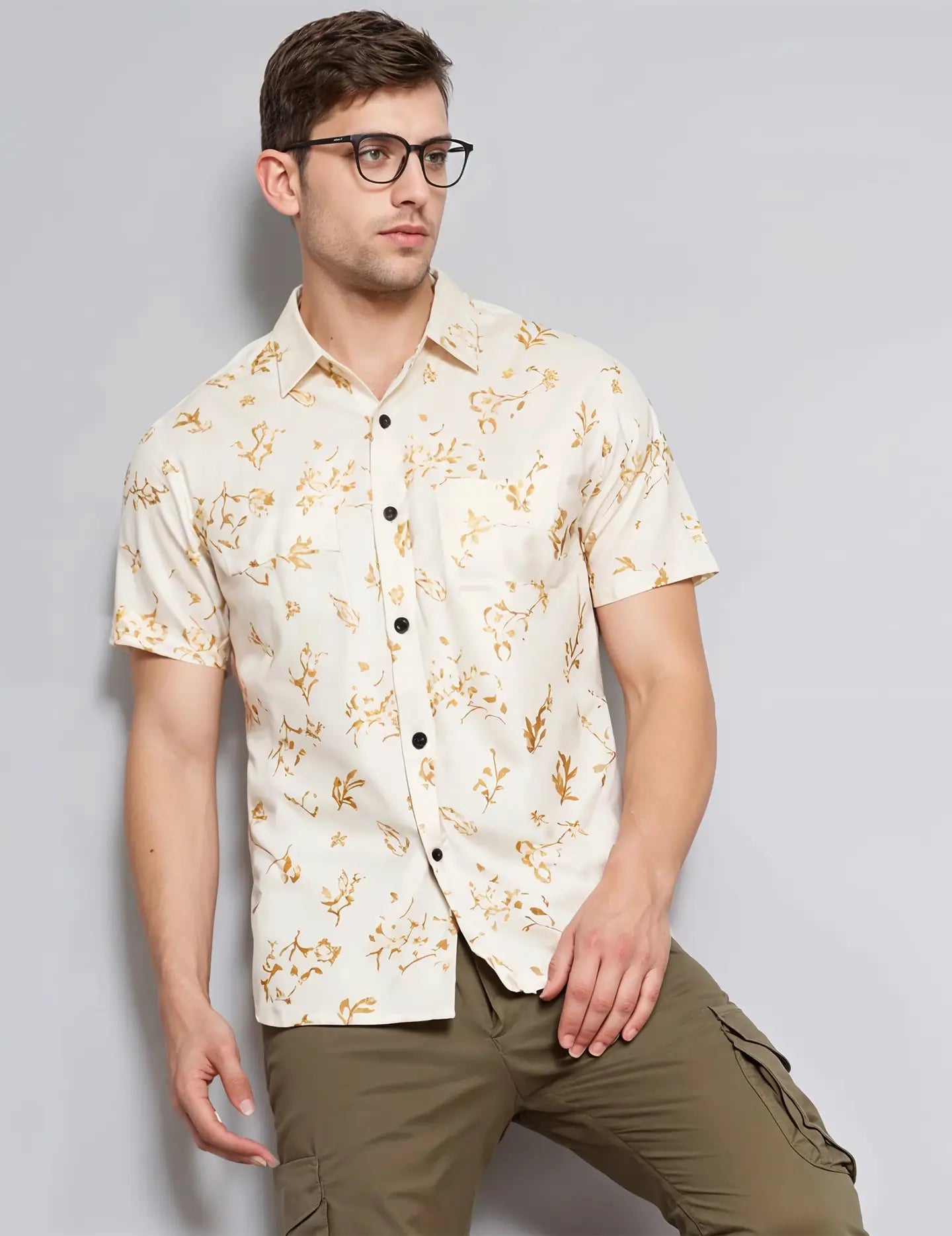 Summer Brown Patch Men's Shirt Half Sleeves Exclusive Summer Edition - Prime Fitz