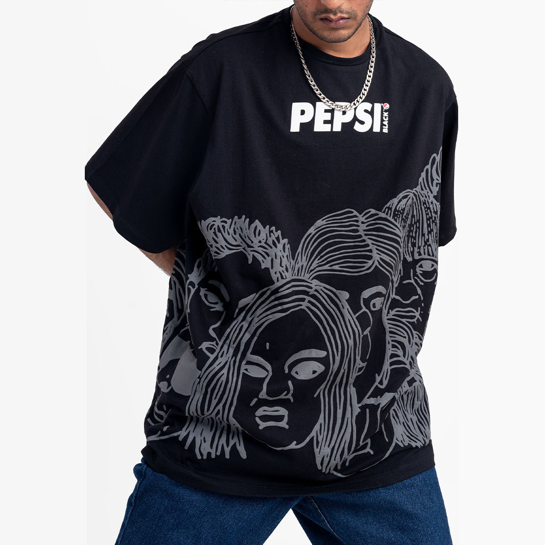 Pepsi X Huemn Black Graphic T-Shirt