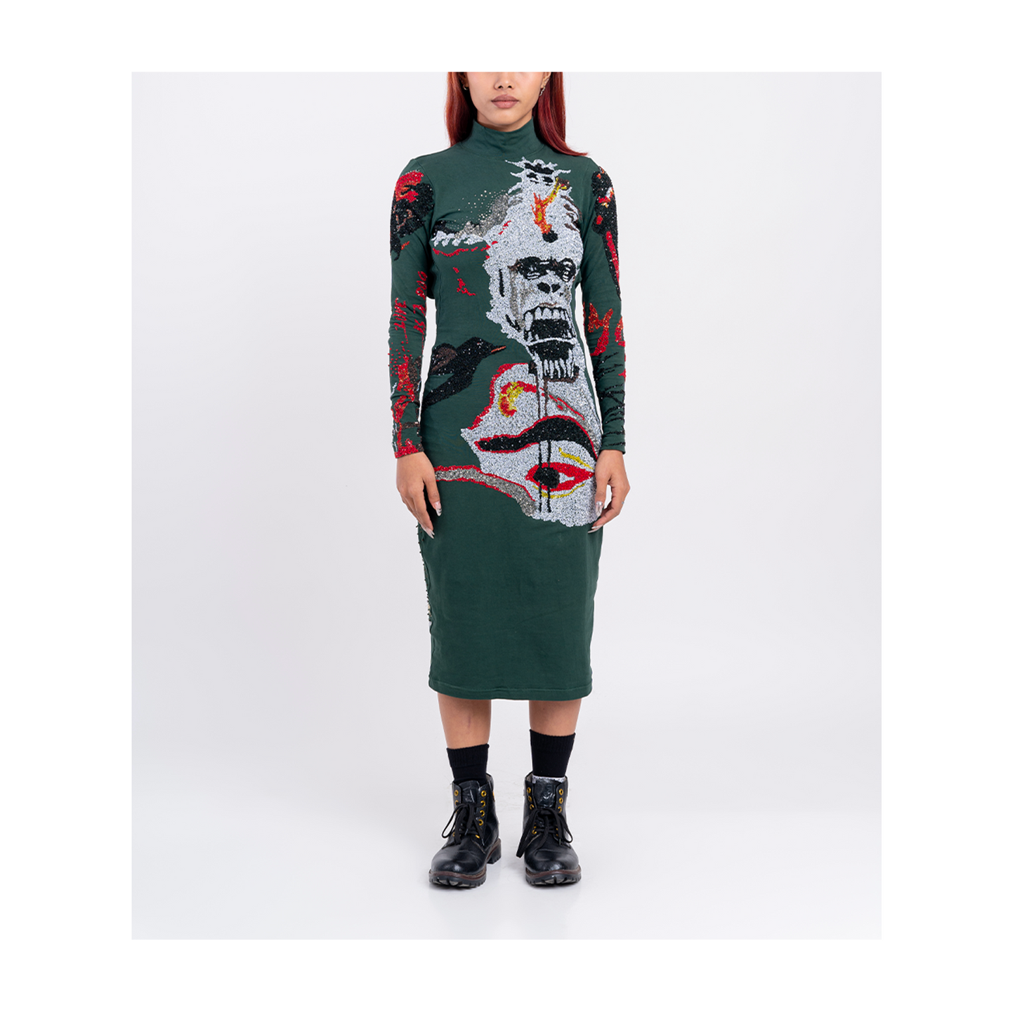 Handcrafted 'Return Of The Gorilla' Dress (Green)