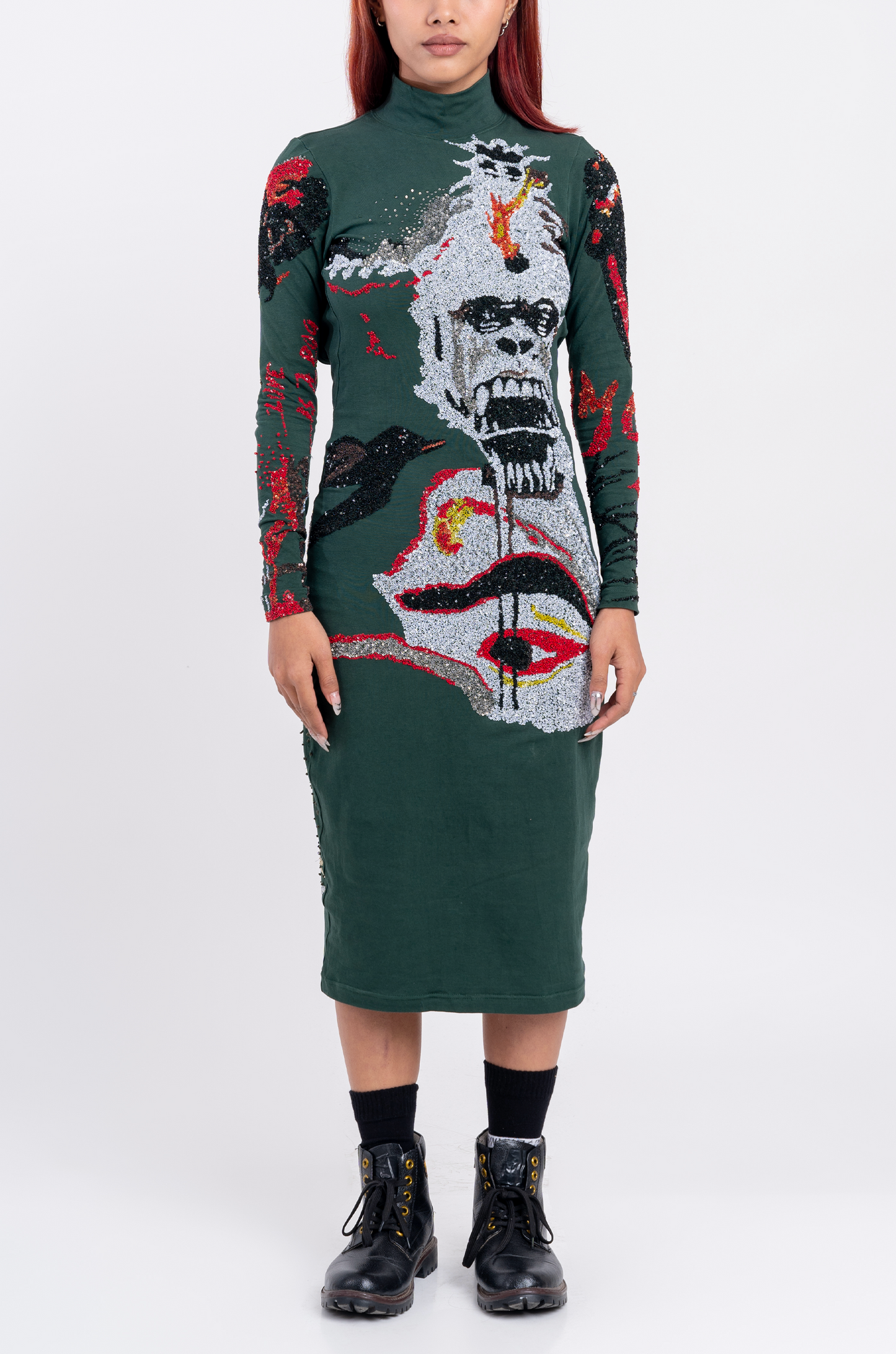 Handcrafted 'Return Of The Gorilla' Dress (Green)