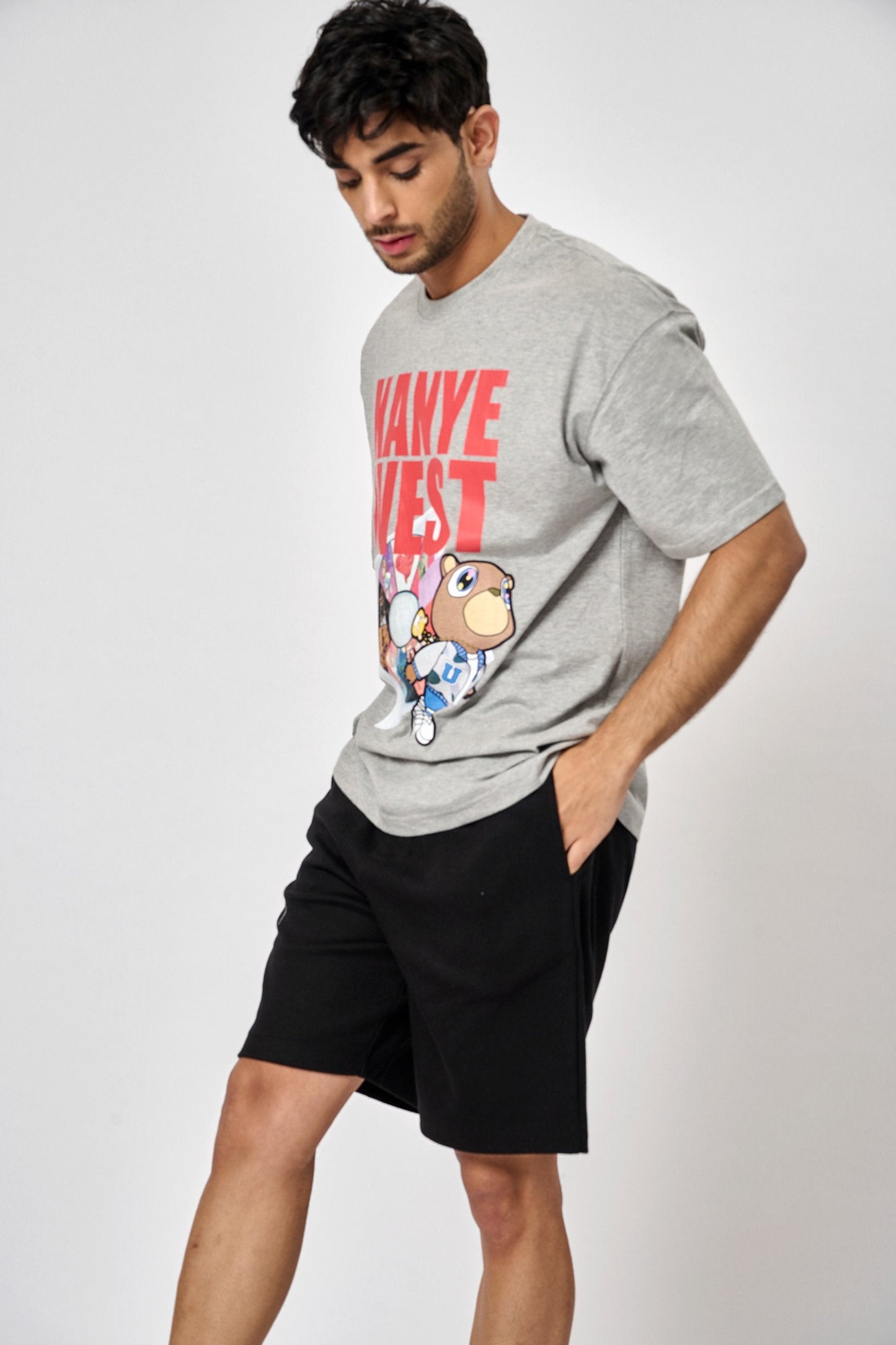 Grey Melange Best Of Ye Oversized T-shirt