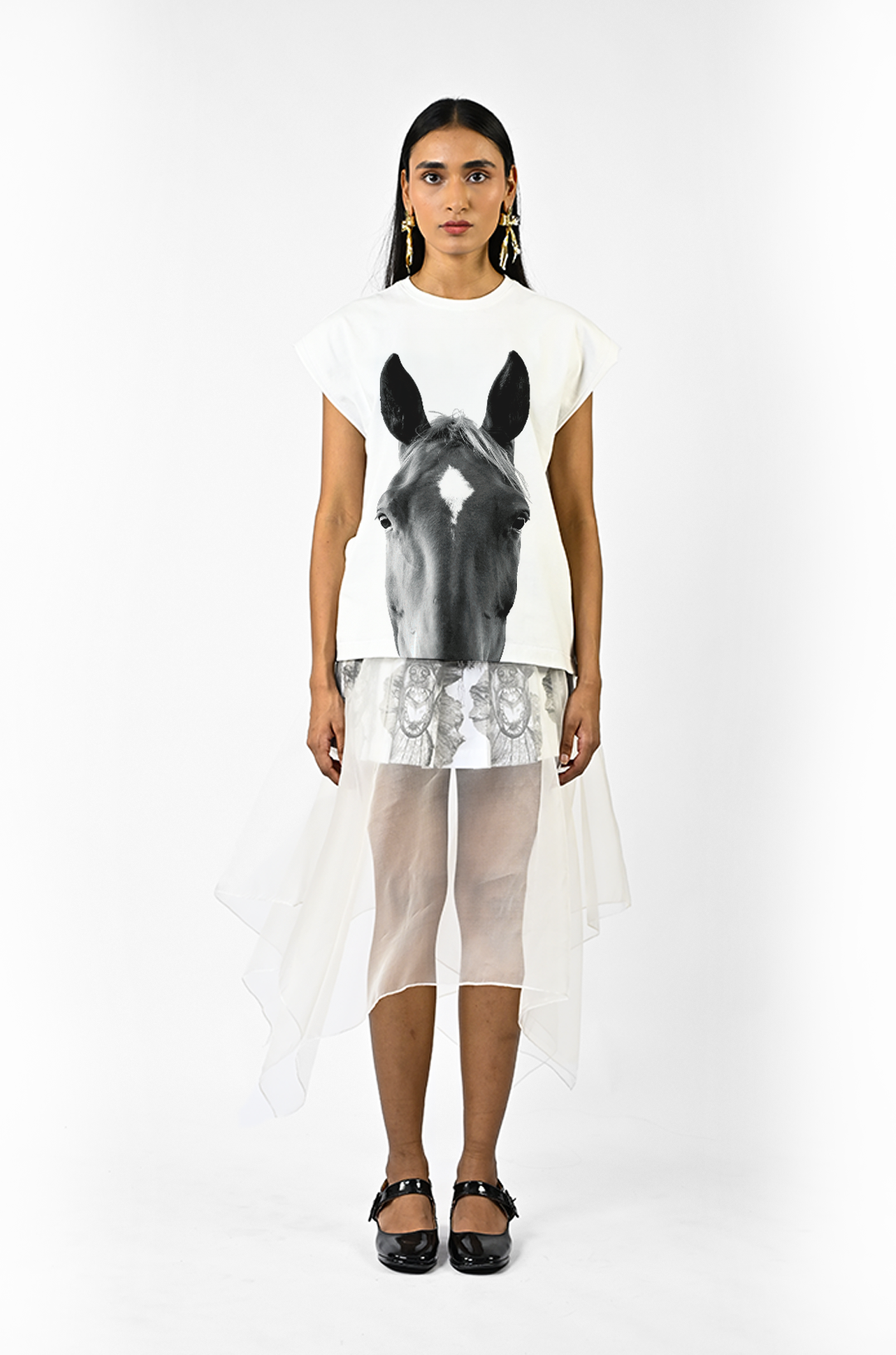 Horse printed sleeveless top